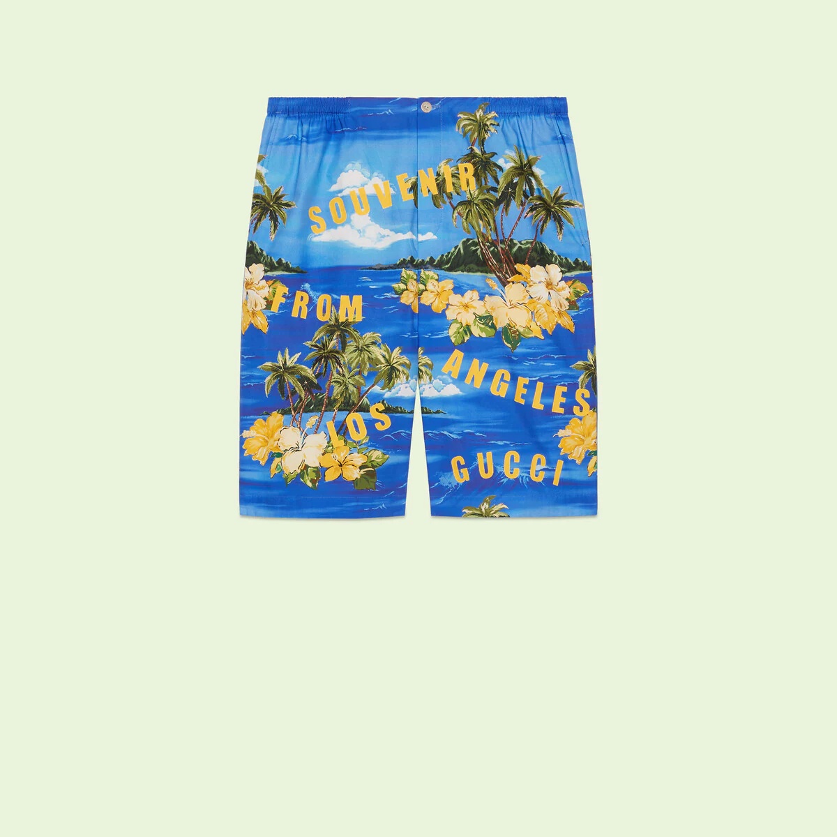 Cotton poplin shorts with print - 1