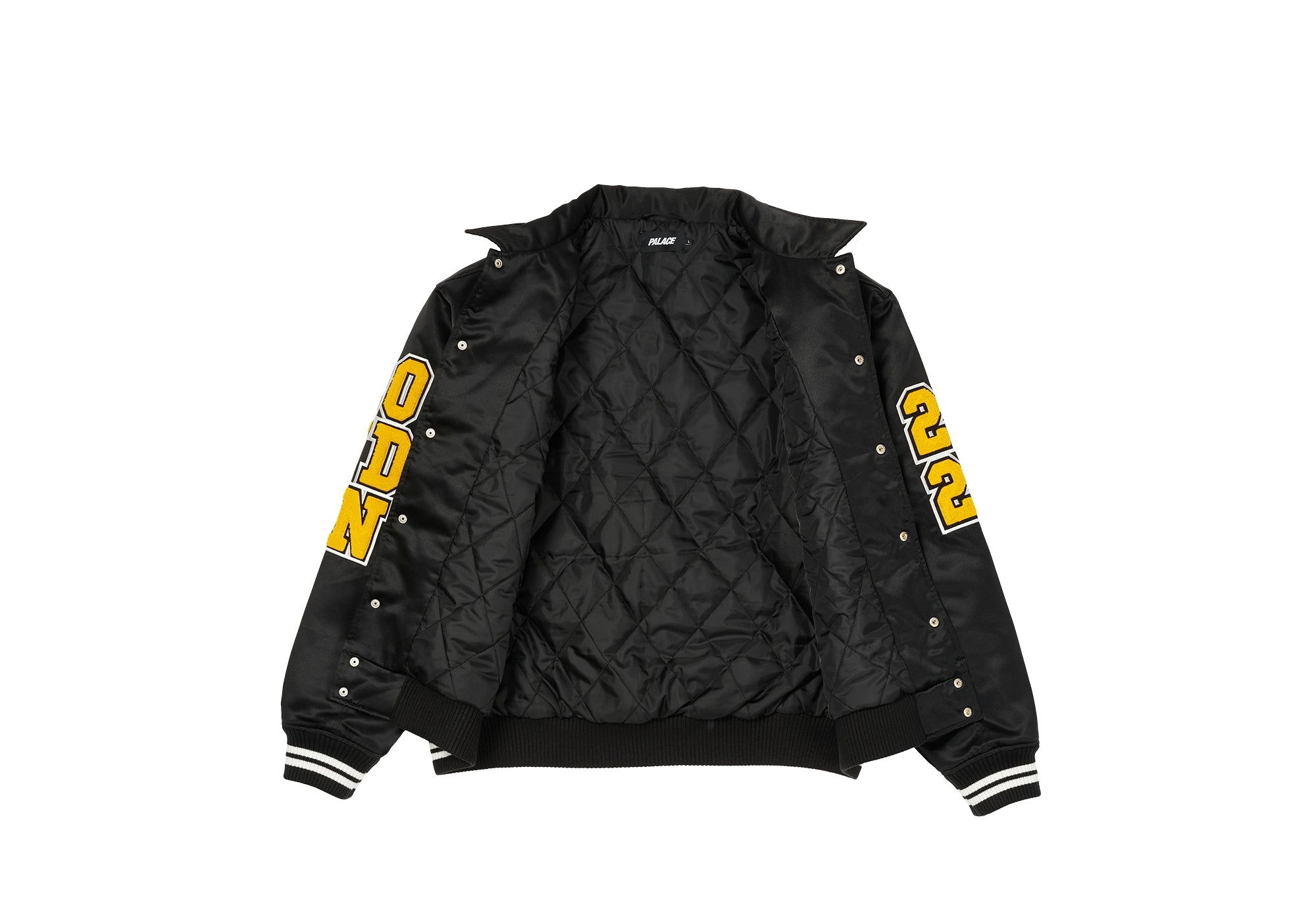 SATIN VARSITY JACKET BLACK - 2