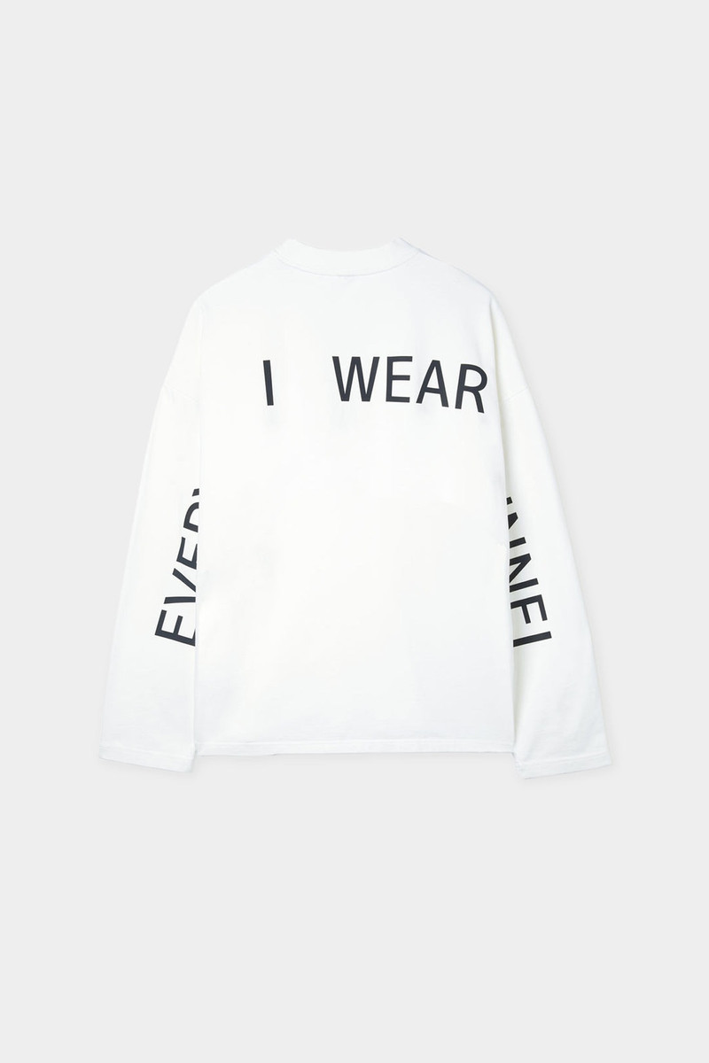 SUNNEI 'EVERYDAY I WEAR SUNNEI' LONGSLEEVE T-SHIRT / white outlook