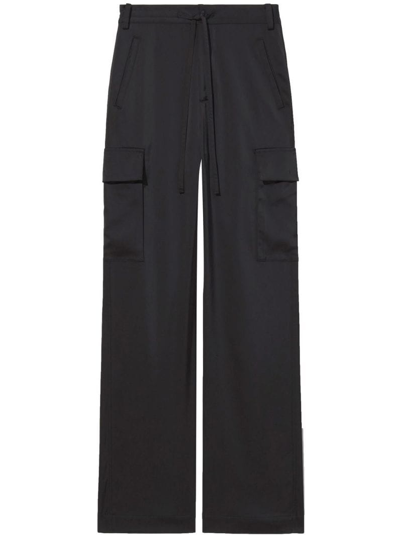 drawstring-fastening cargo trousers - 1