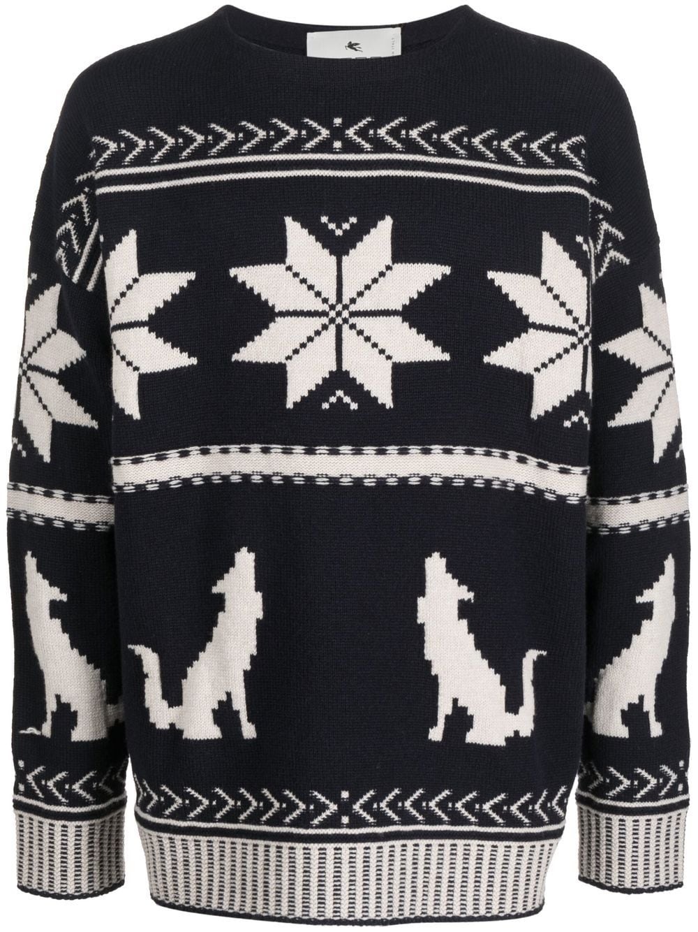 patterned-jacquard knitted jumper - 1