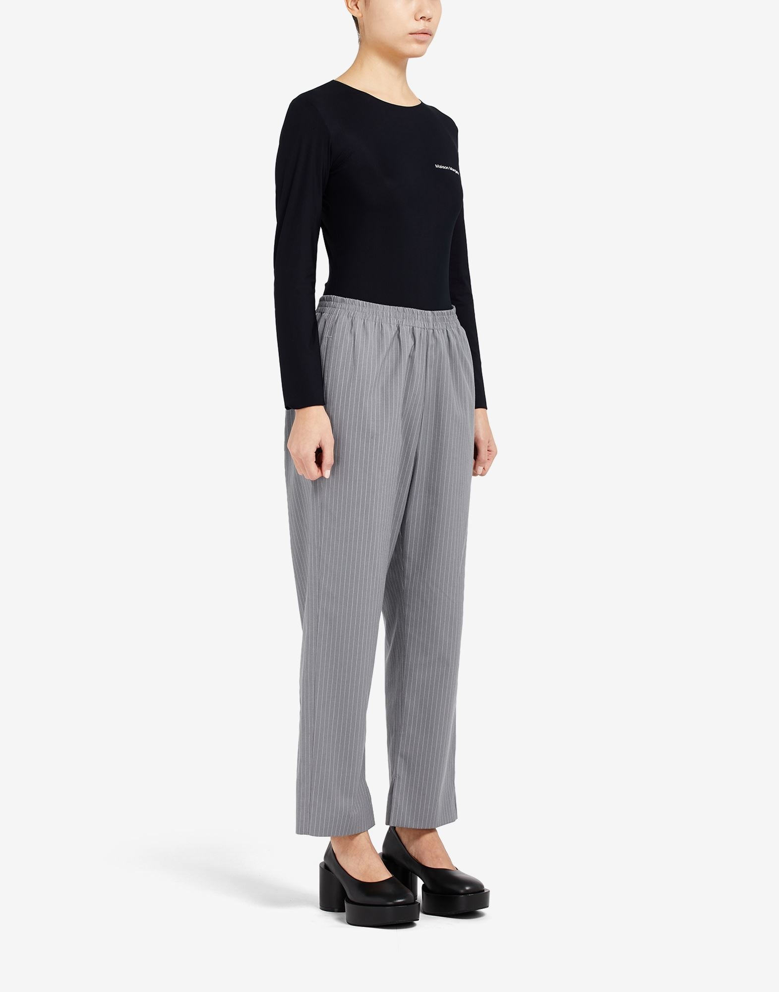 Pinstripe canvas cropped trousers - 3