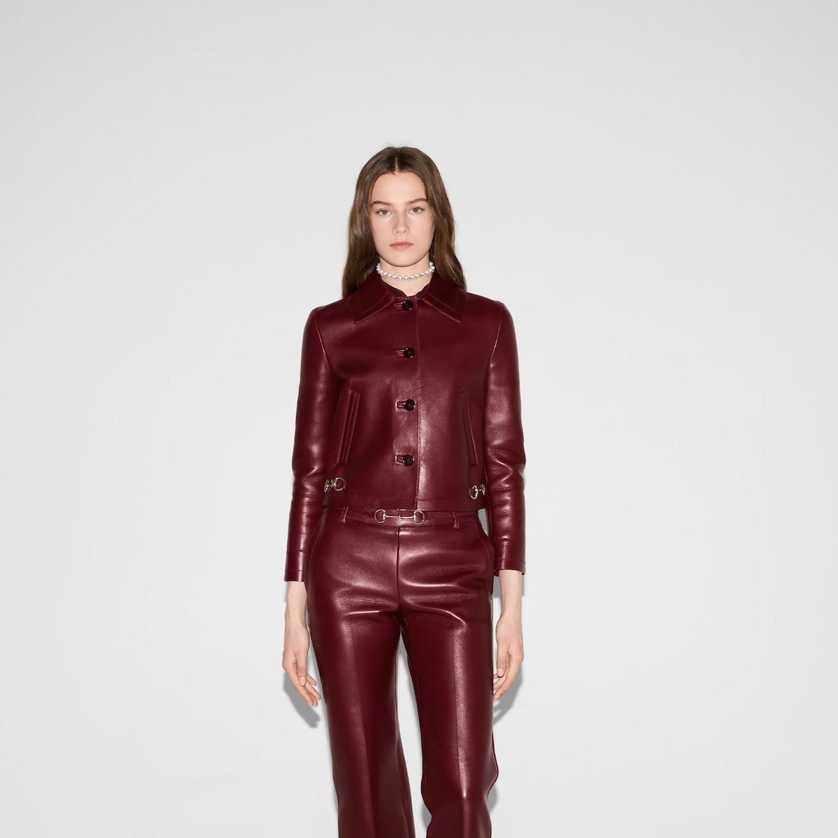 Leather jacket with Horsebit detail - 3