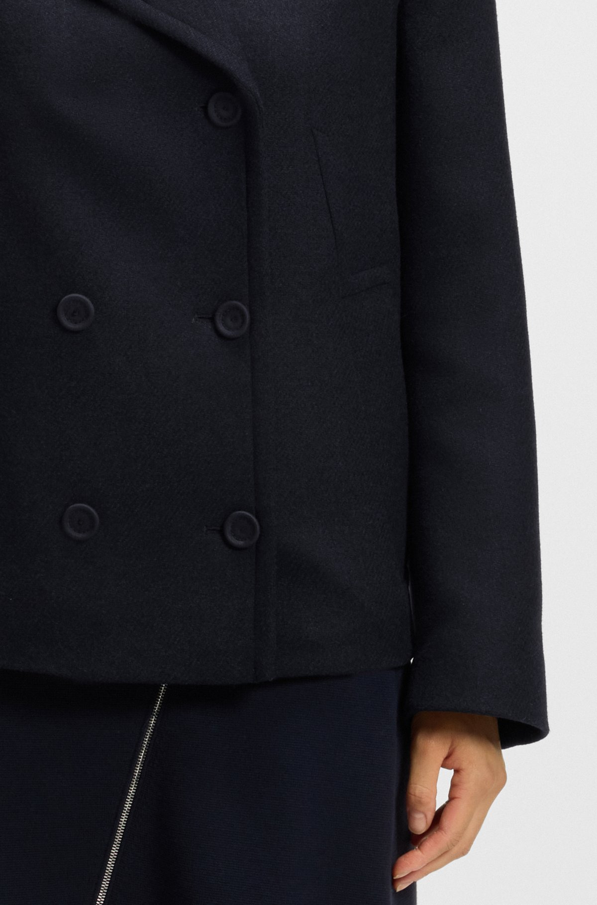 REGULAR-FIT PEA COAT IN A WOOL BLEND - 6