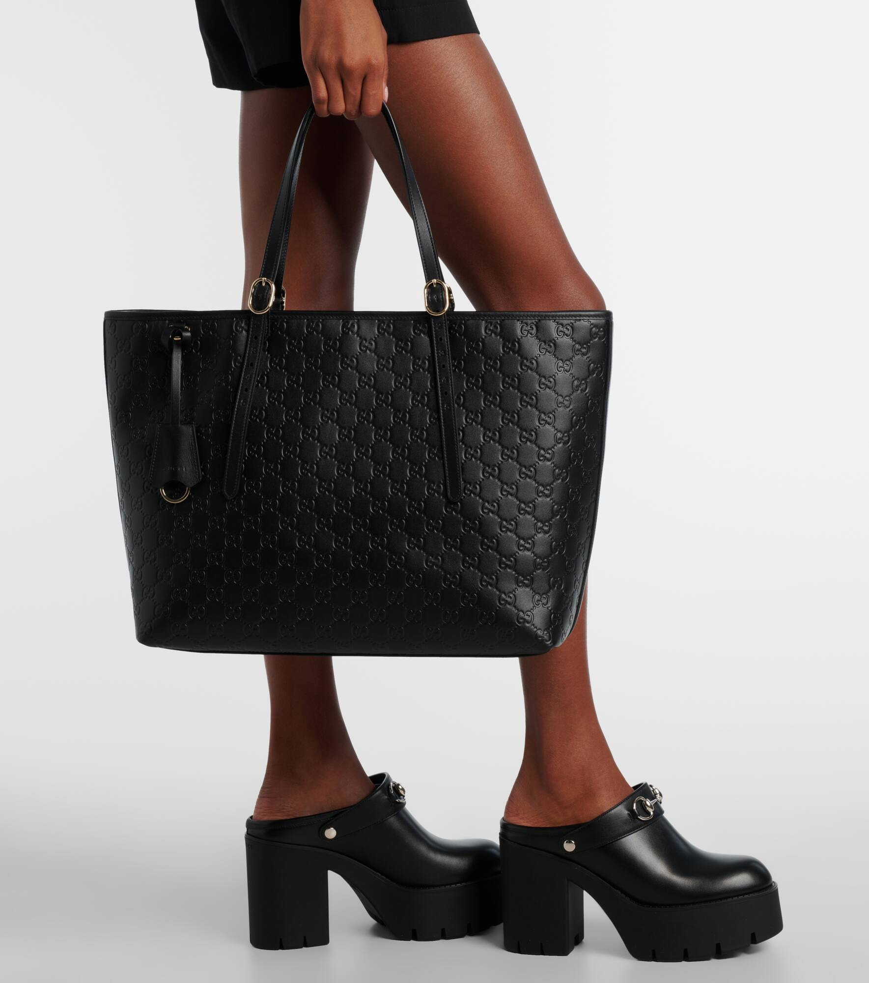 GG Emblem Large leather tote bag - 2