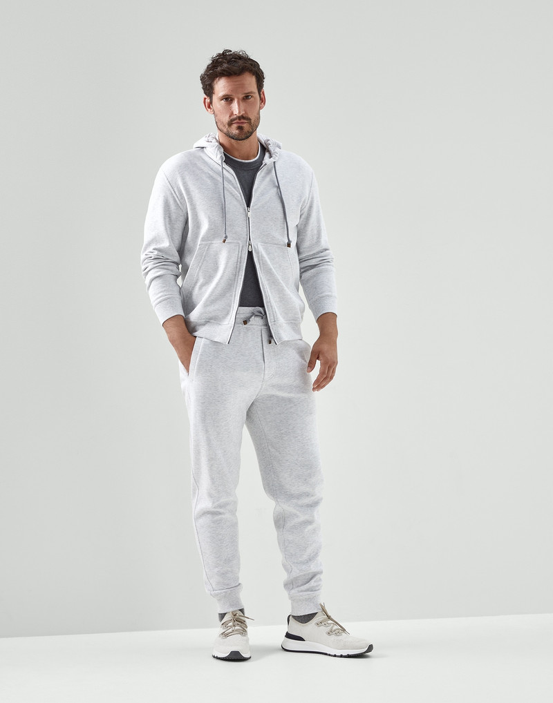 Brunello Cucinelli Cotton jersey round neck slim fit T-shirt with faux-layering outlook