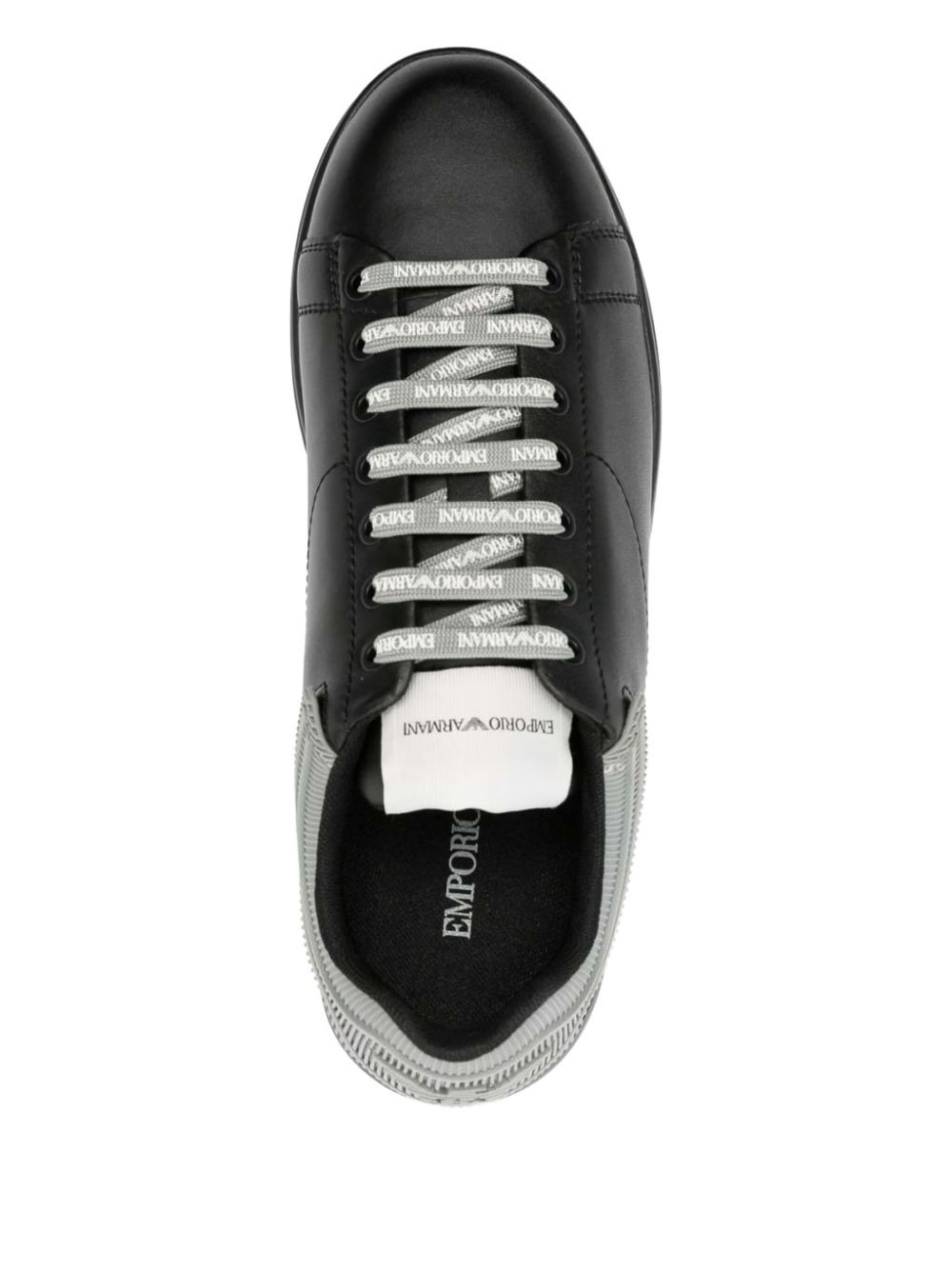 two-tone leather sneakers - 3