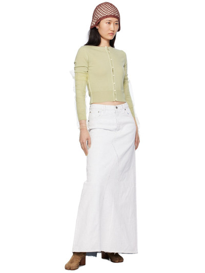 Maison Margiela White Painted Denim Maxi Skirt outlook