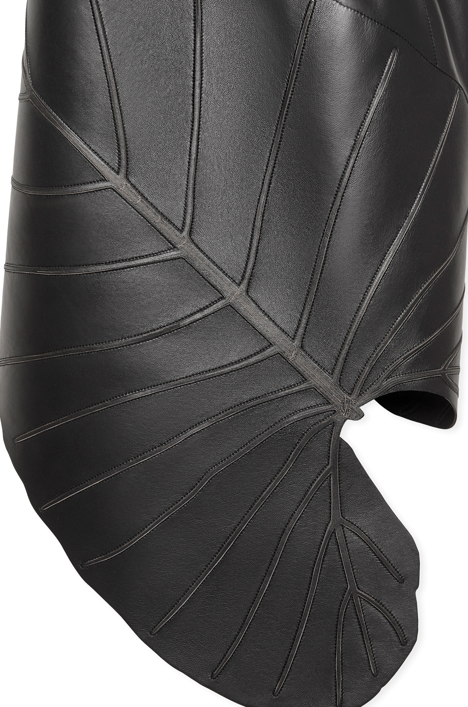 Leaf intarsia dress in nappa - 3