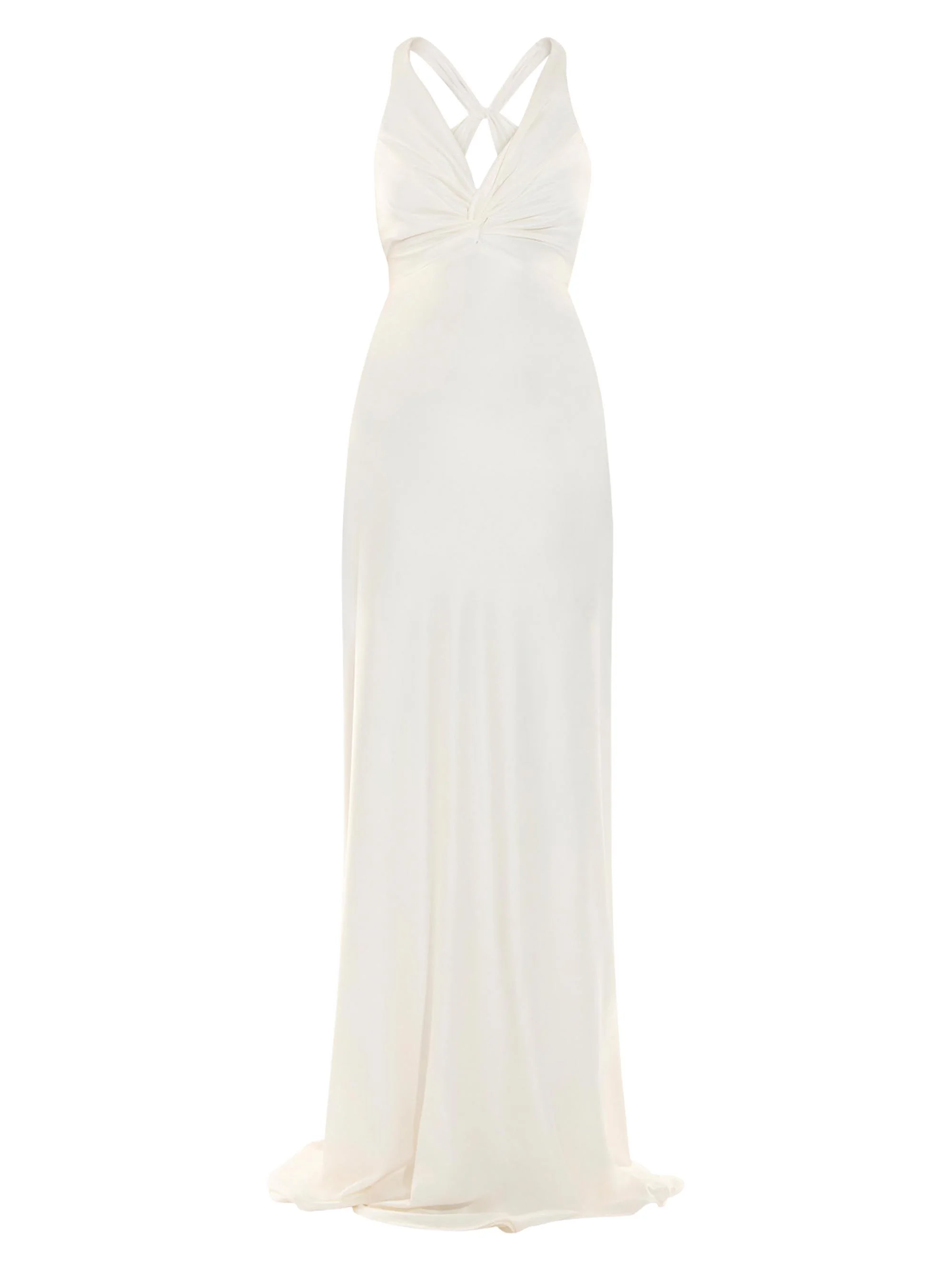 Women's Halterneck A-Line Gown - Ivory - 1