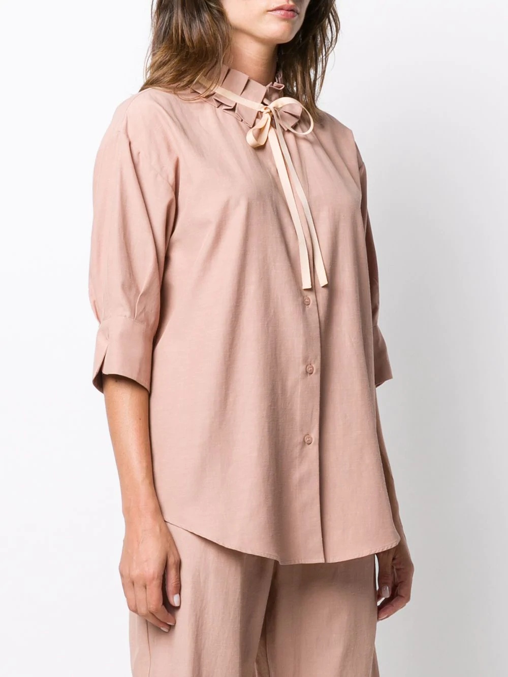 pleated collar shirt - 3