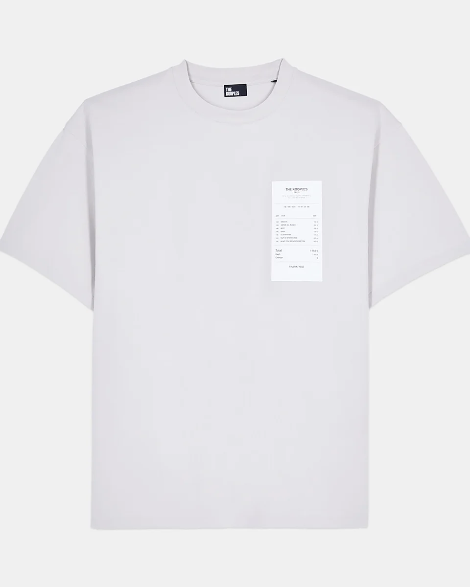 GREY RECEIPT SERIGRAPHY T-SHIRT - 1