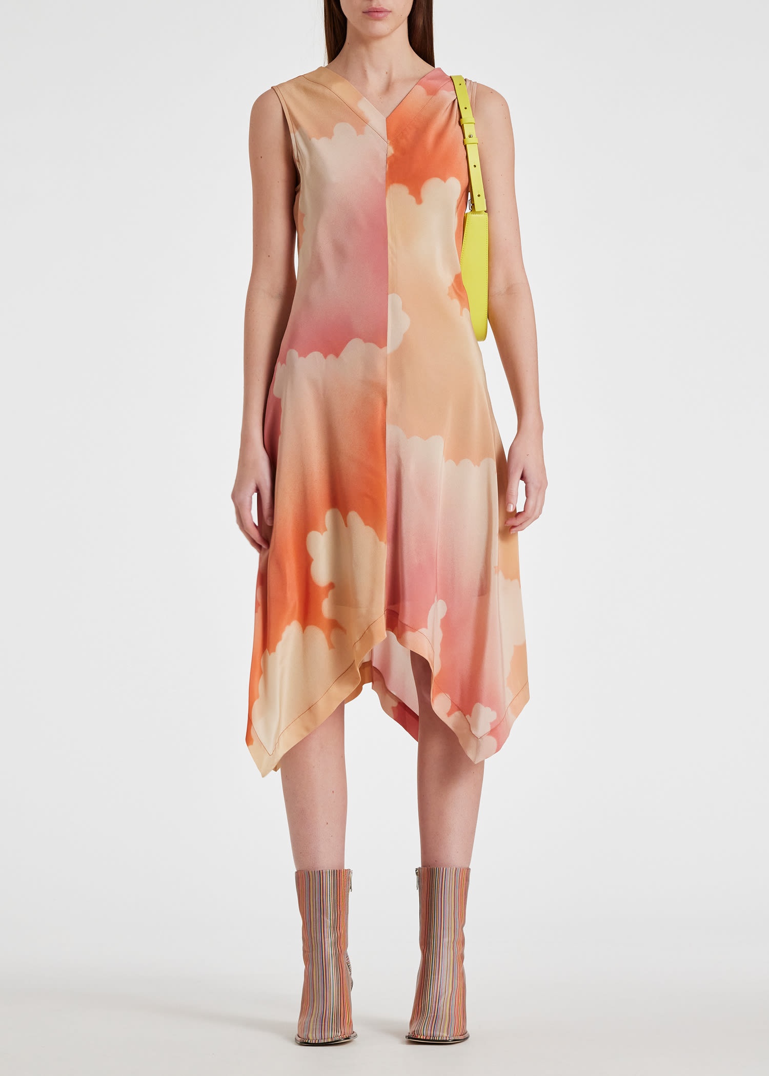 Peach 'Summer Clouds' Hanky Hem Dress - 3