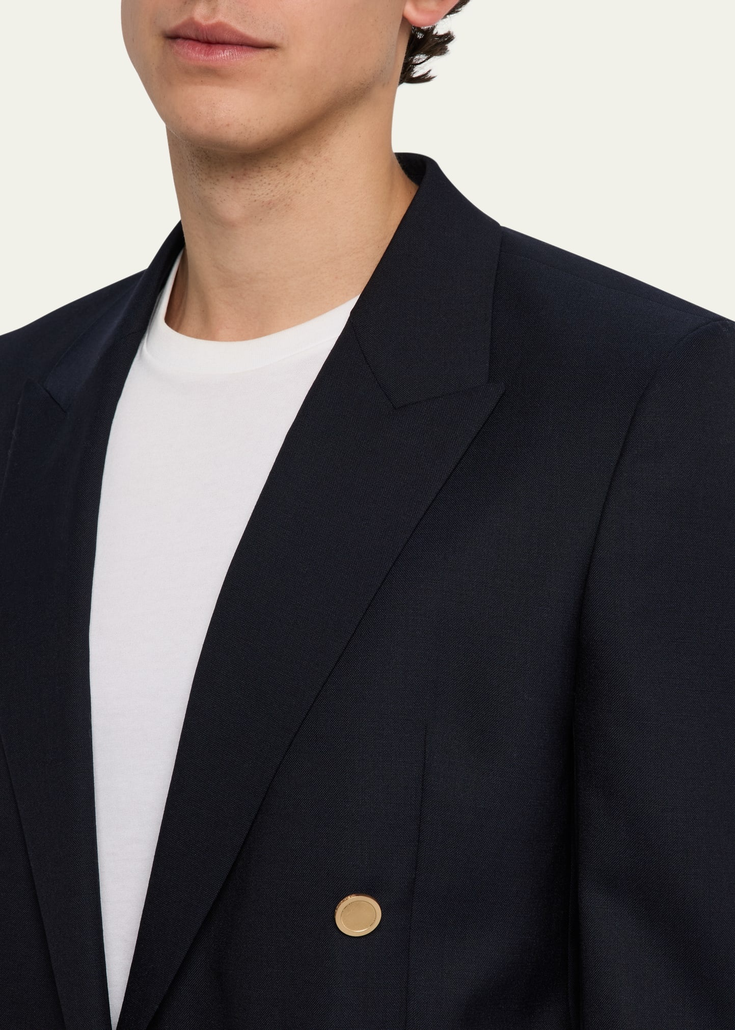 Men's Double-Breasted Wool Blazer Jacket - 7