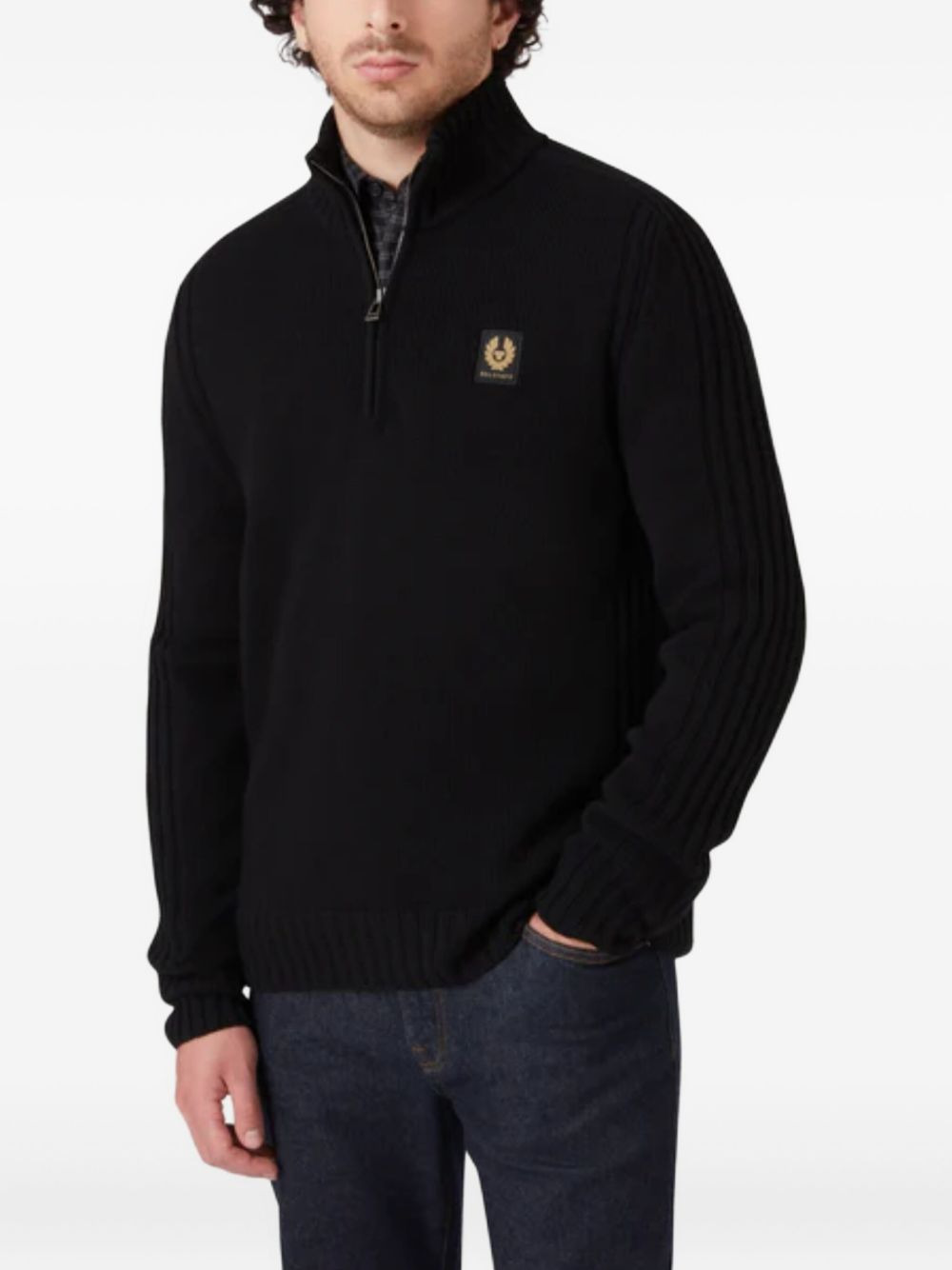 RIBBED-KNIT HALF-ZIP SWEATER - 5