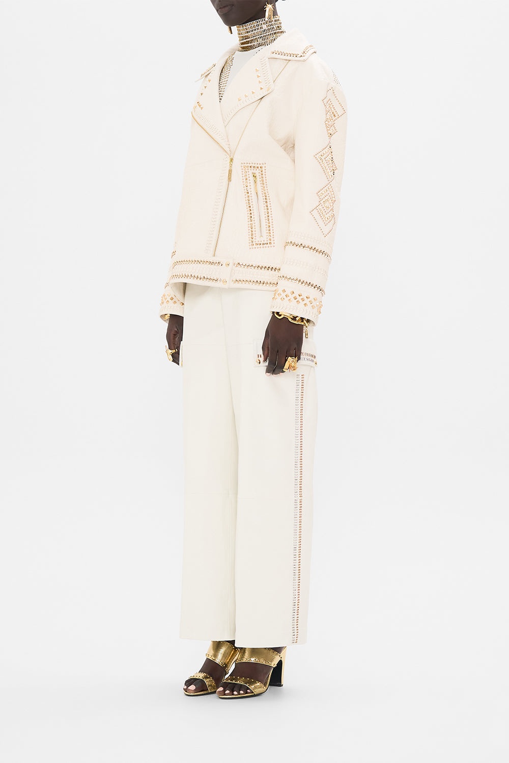 OVERSIZED LEATHER BIKER JACKET - 4