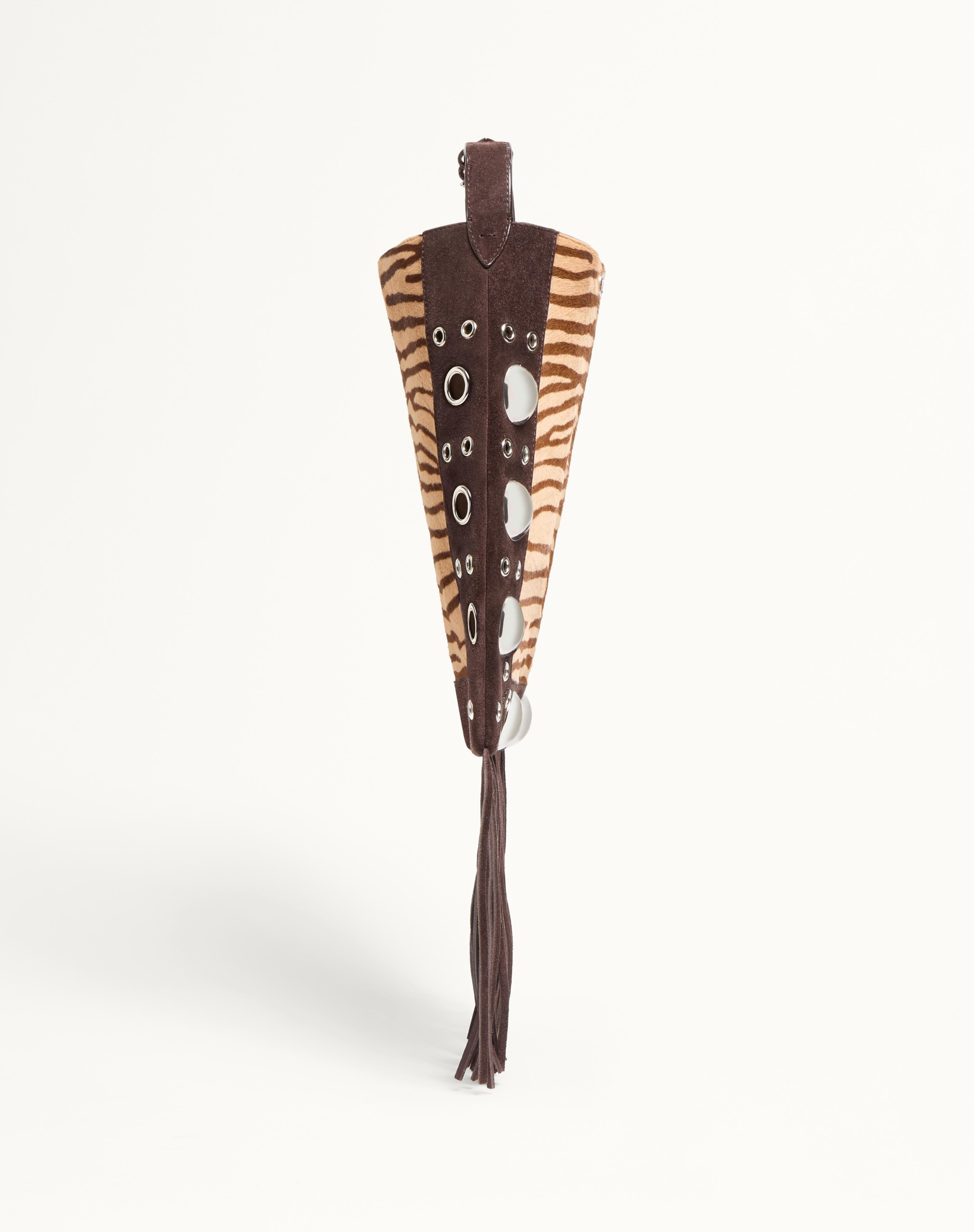 VALENTINO GARAVANI NELLCÔTE SHOULDER BAG IN ANIMALIER PONY-EFFECT CALFSKIN WITH FRINGES - 3