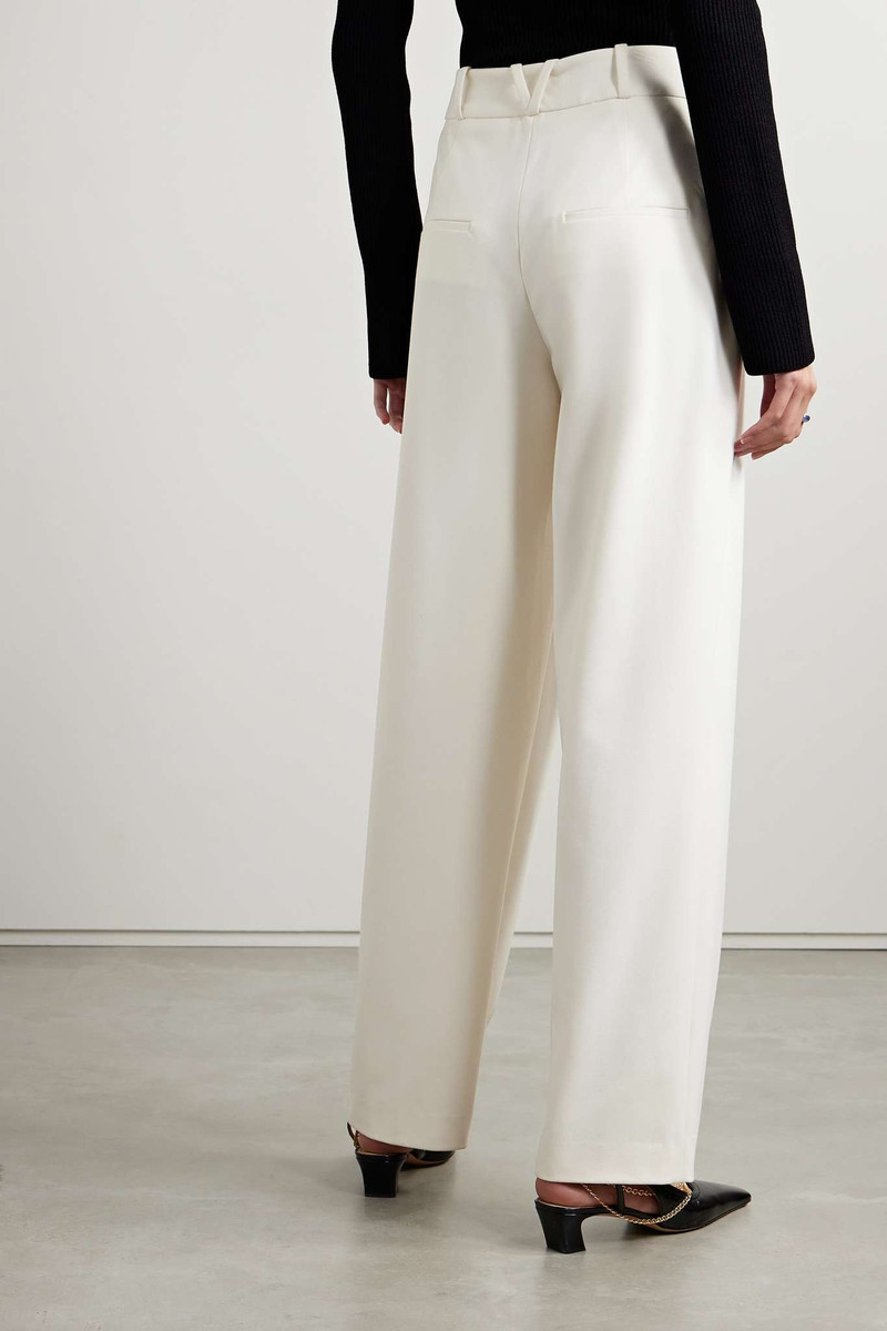 Lagarde pleated crepe wide-leg pants 4