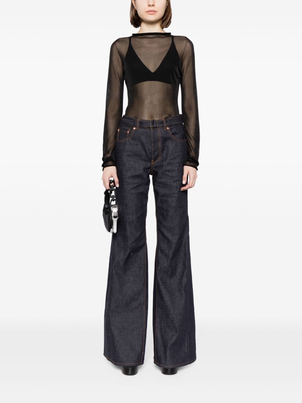 mid-rise flared jeans - 2