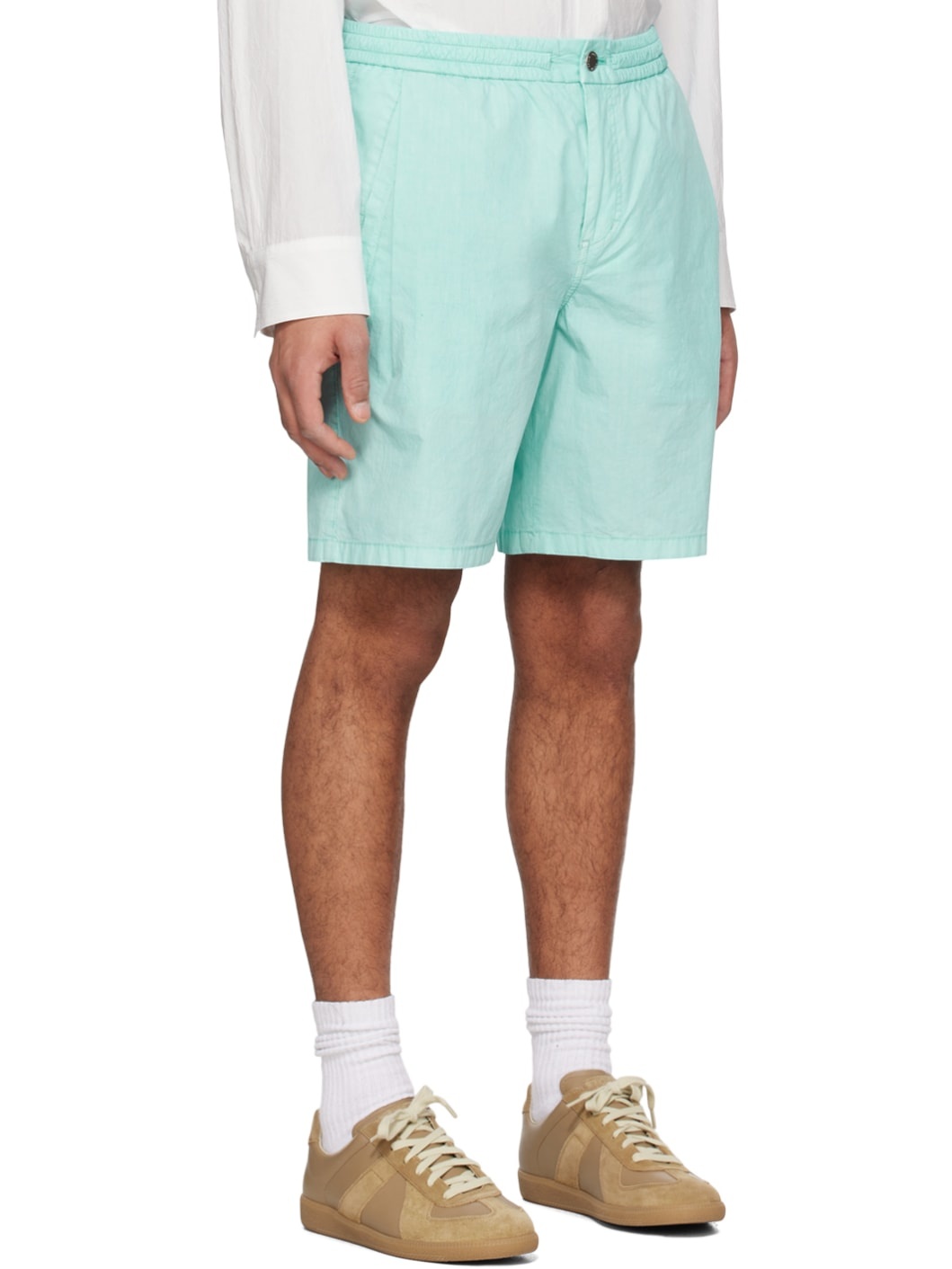 Blue Pleated Shorts - 2