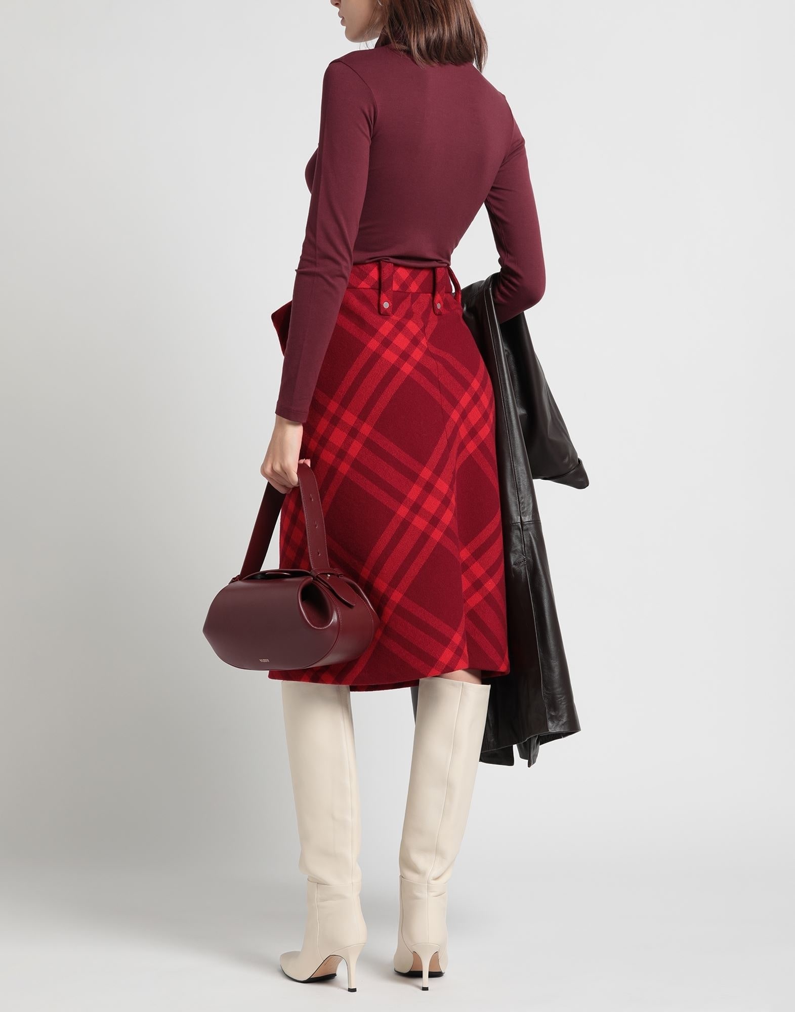 Red Women's Midi Skirt - 4