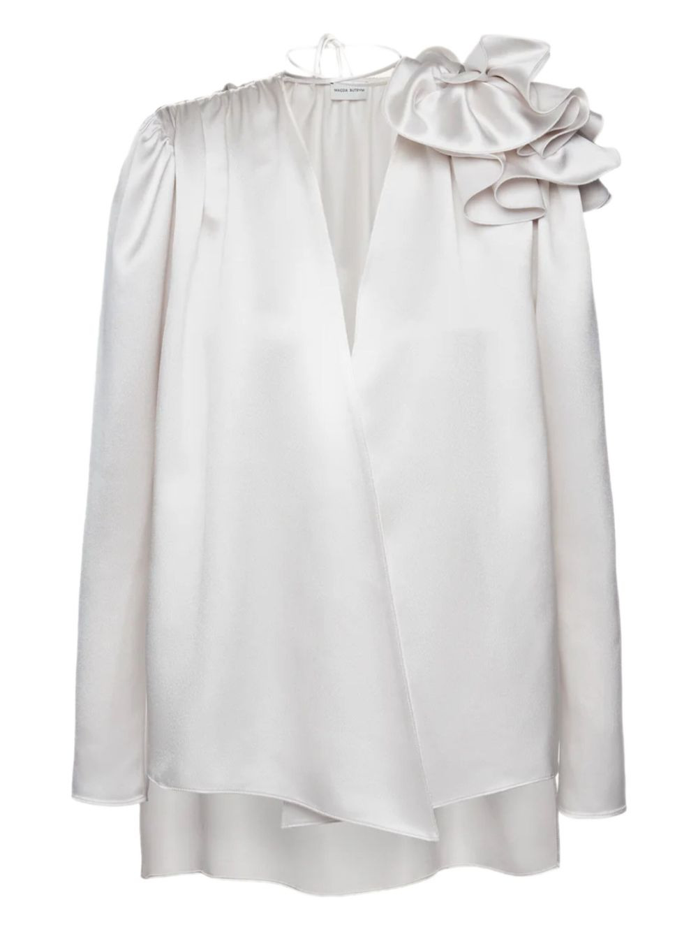 ruffled-shoulder blouse - 1