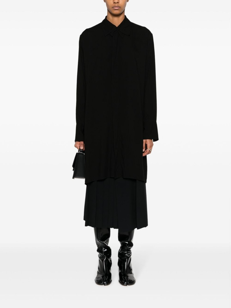 Yohji Yamamoto layered long-sleeve shirtdress outlook