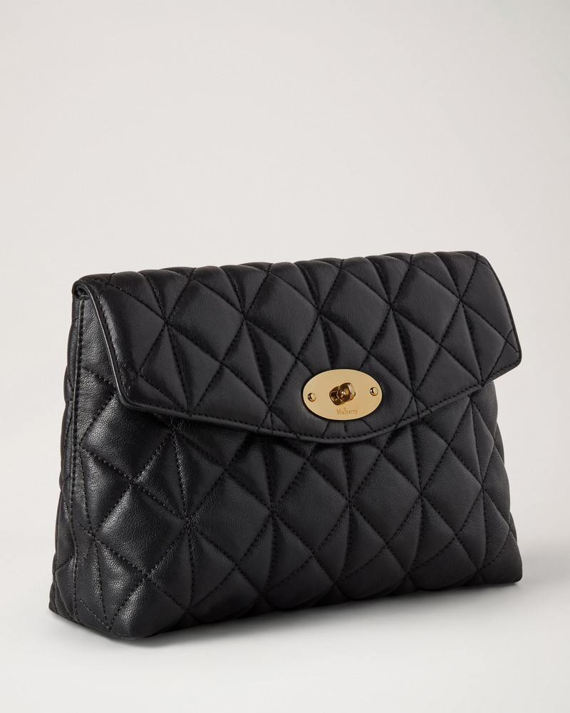 Large Darley Cosmetic Pouch Black Quilting 3