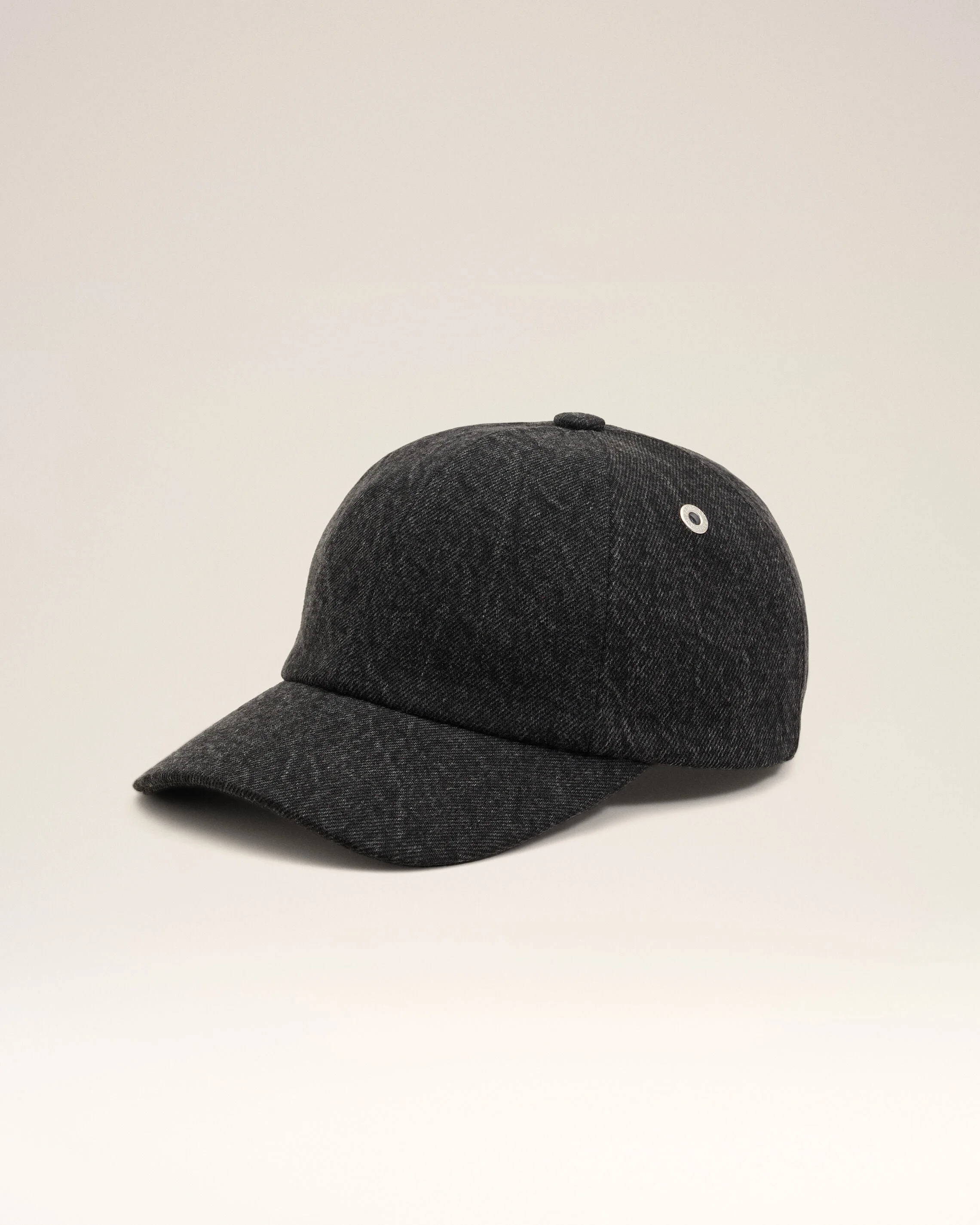 BLACK DENIM AMI PARIS SIDE PATCH CAP - 1