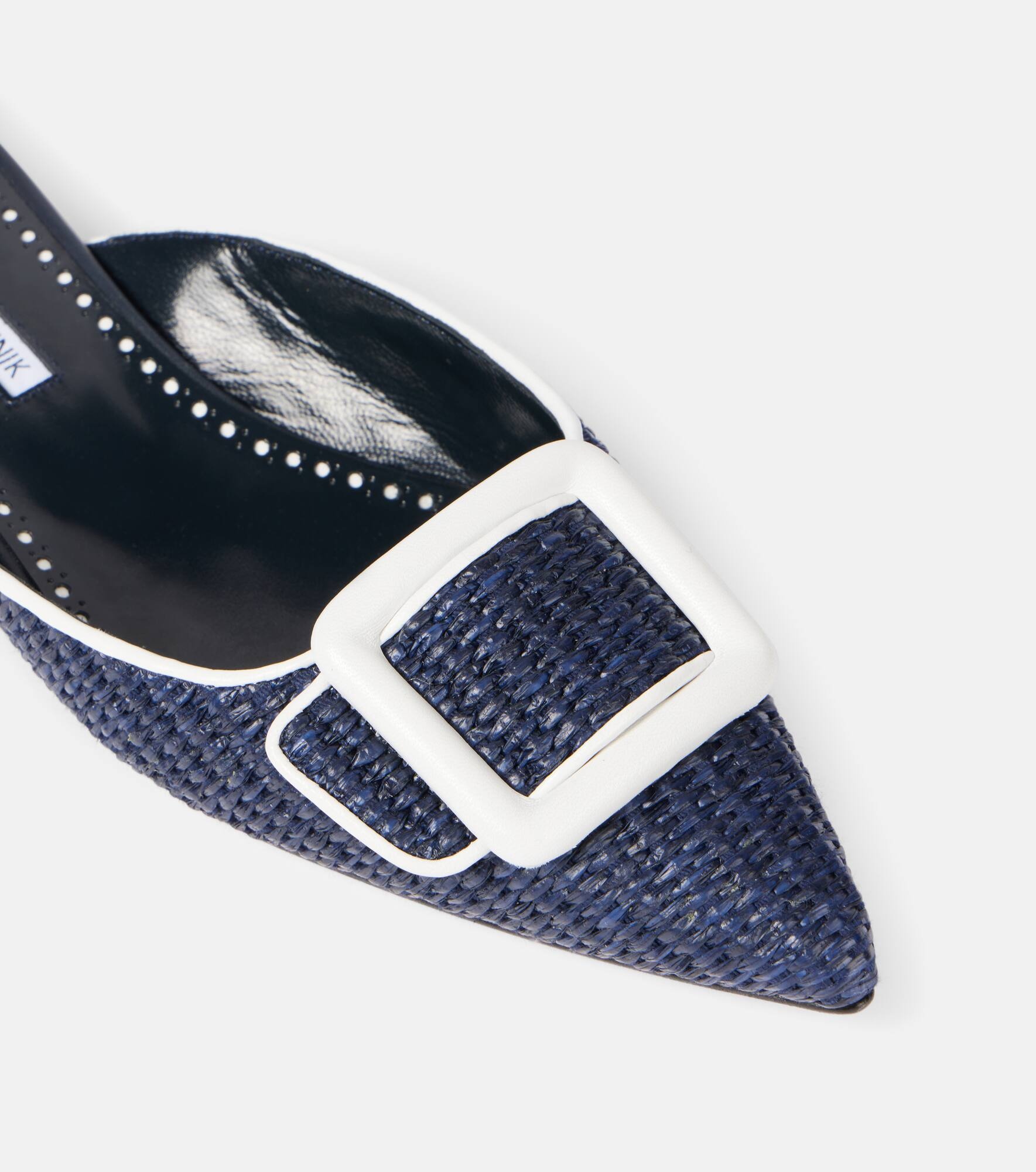 Maysale leather-trimmed raffia mules - 5