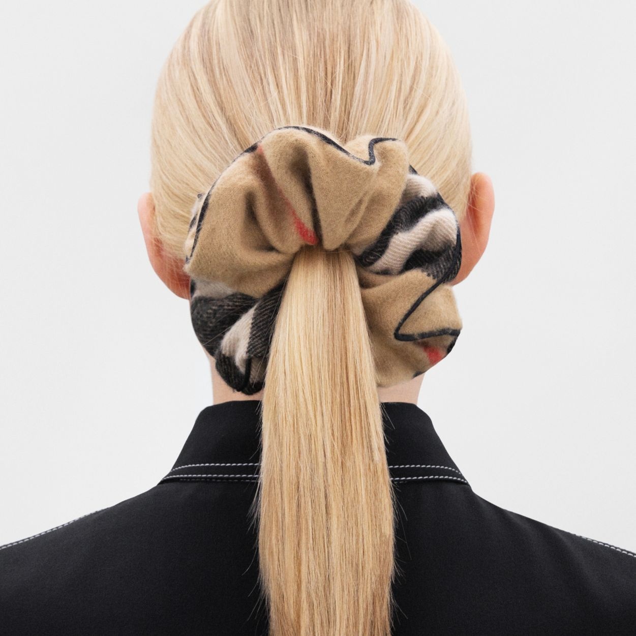 Check Cashmere Scrunchie - 6