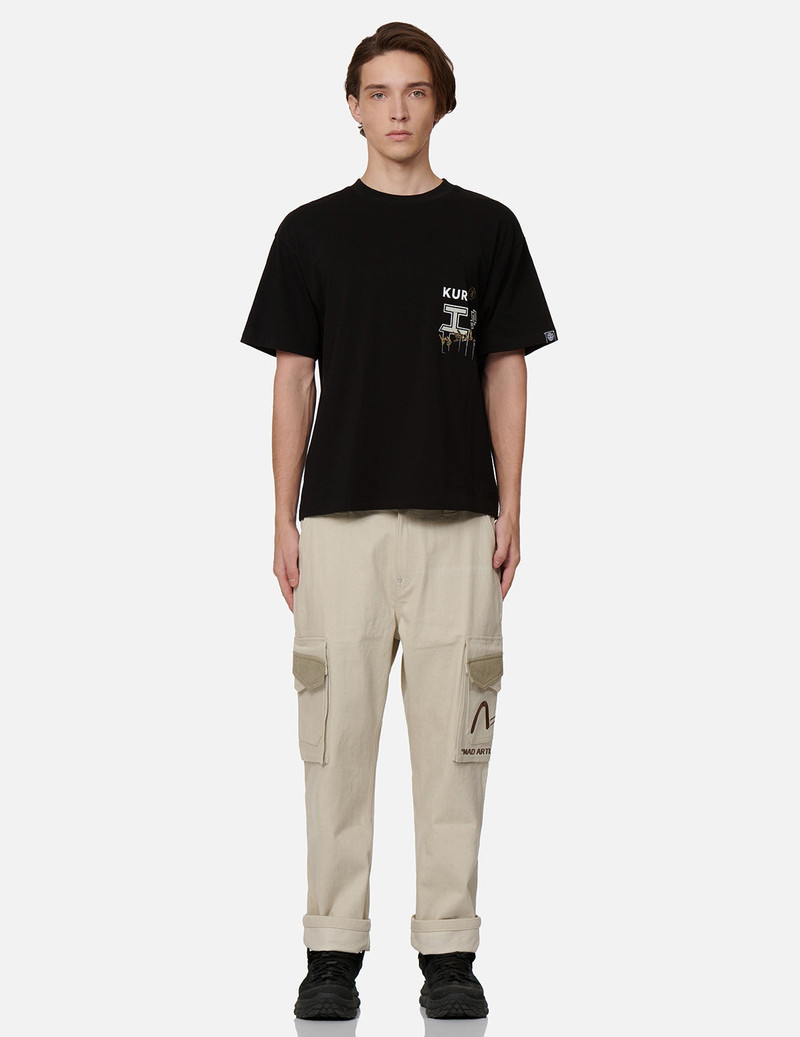 Graffiti Effect Logo and Slogan Print T-shirt 5