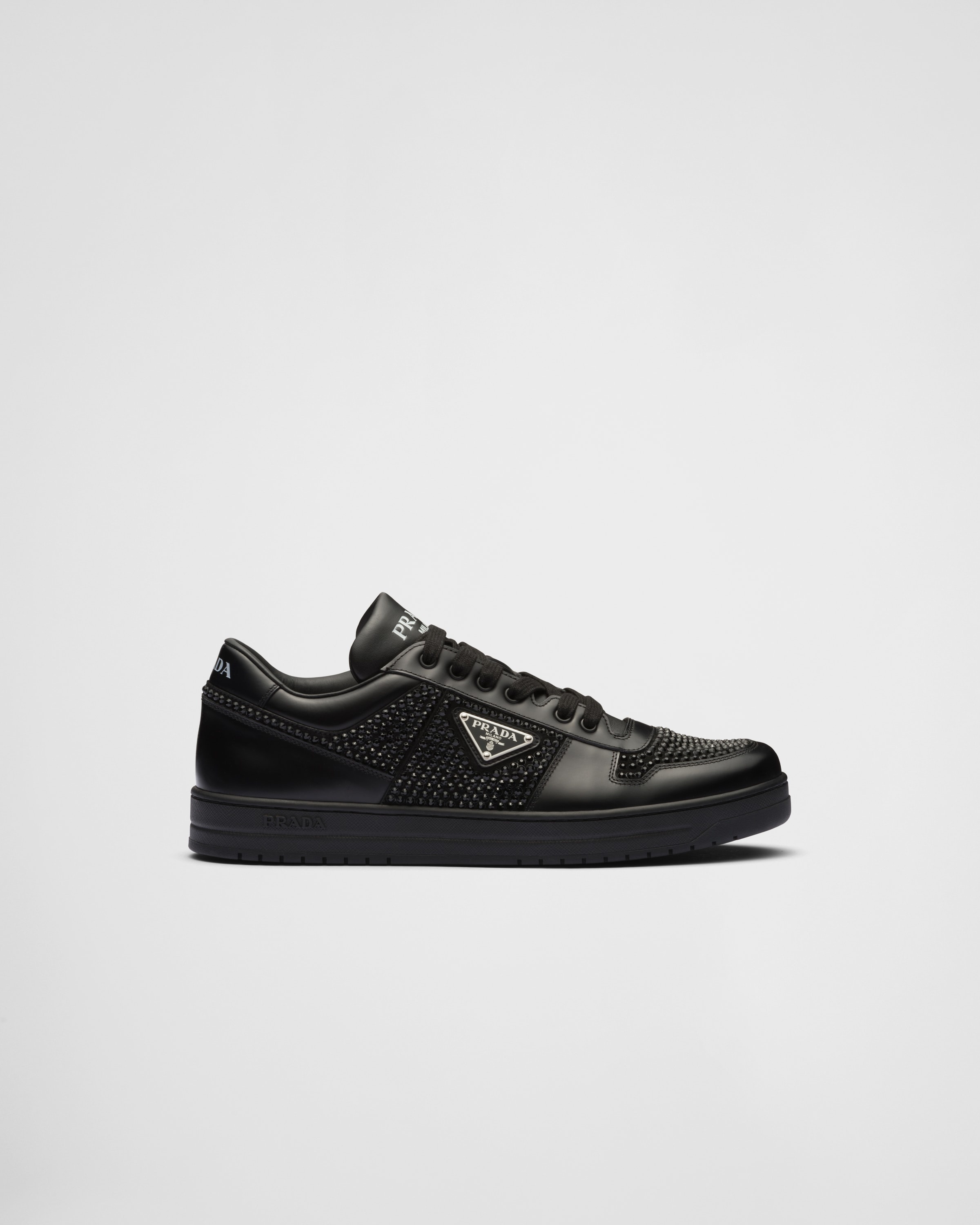 Downtown leather sneakers with crystals - 2