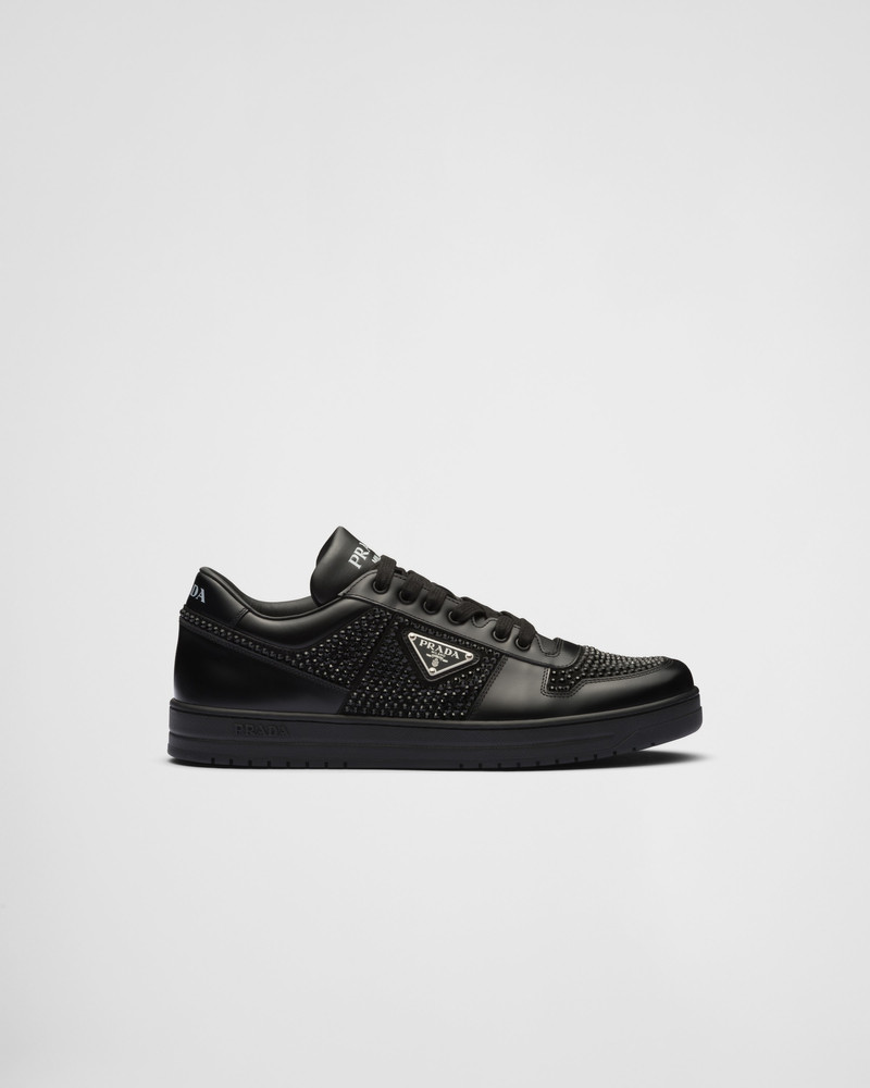 Prada Downtown leather sneakers with crystals outlook