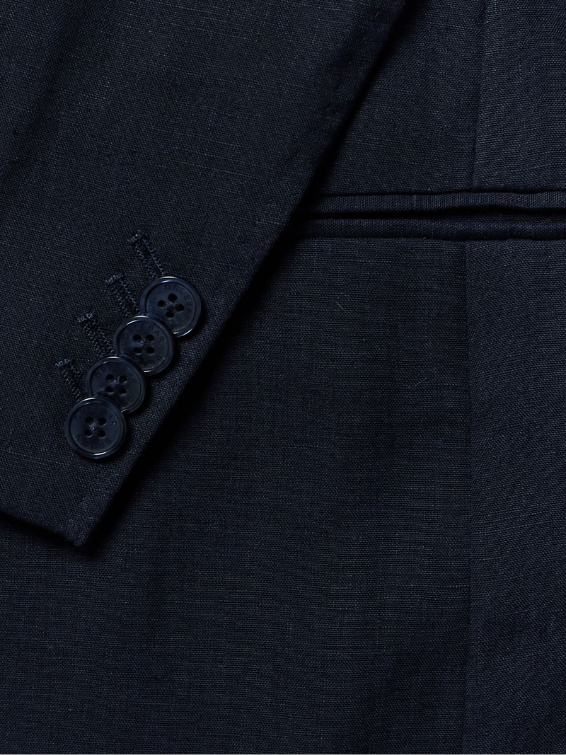 Garret Unstructured Linen Suit Jacket Navy 4