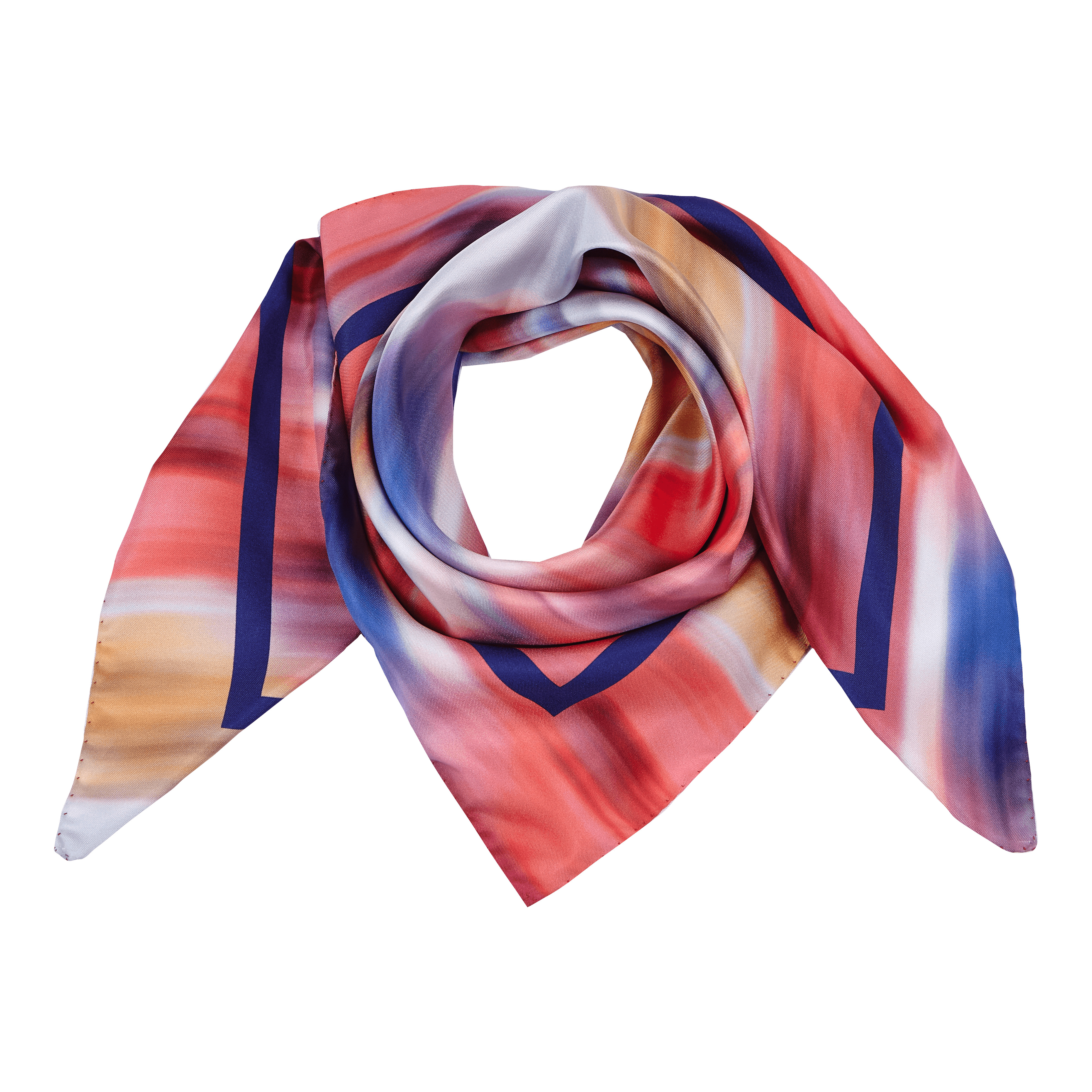 Unisex Silk Scarf Ikat Flowers - 2