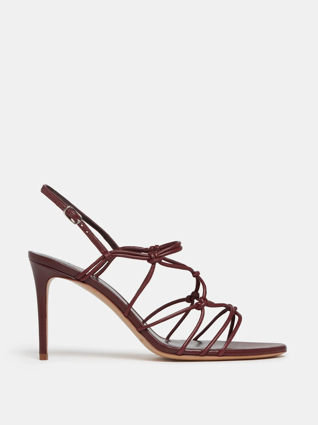 Grace Sandal Heel / Burgundy Leather - 1