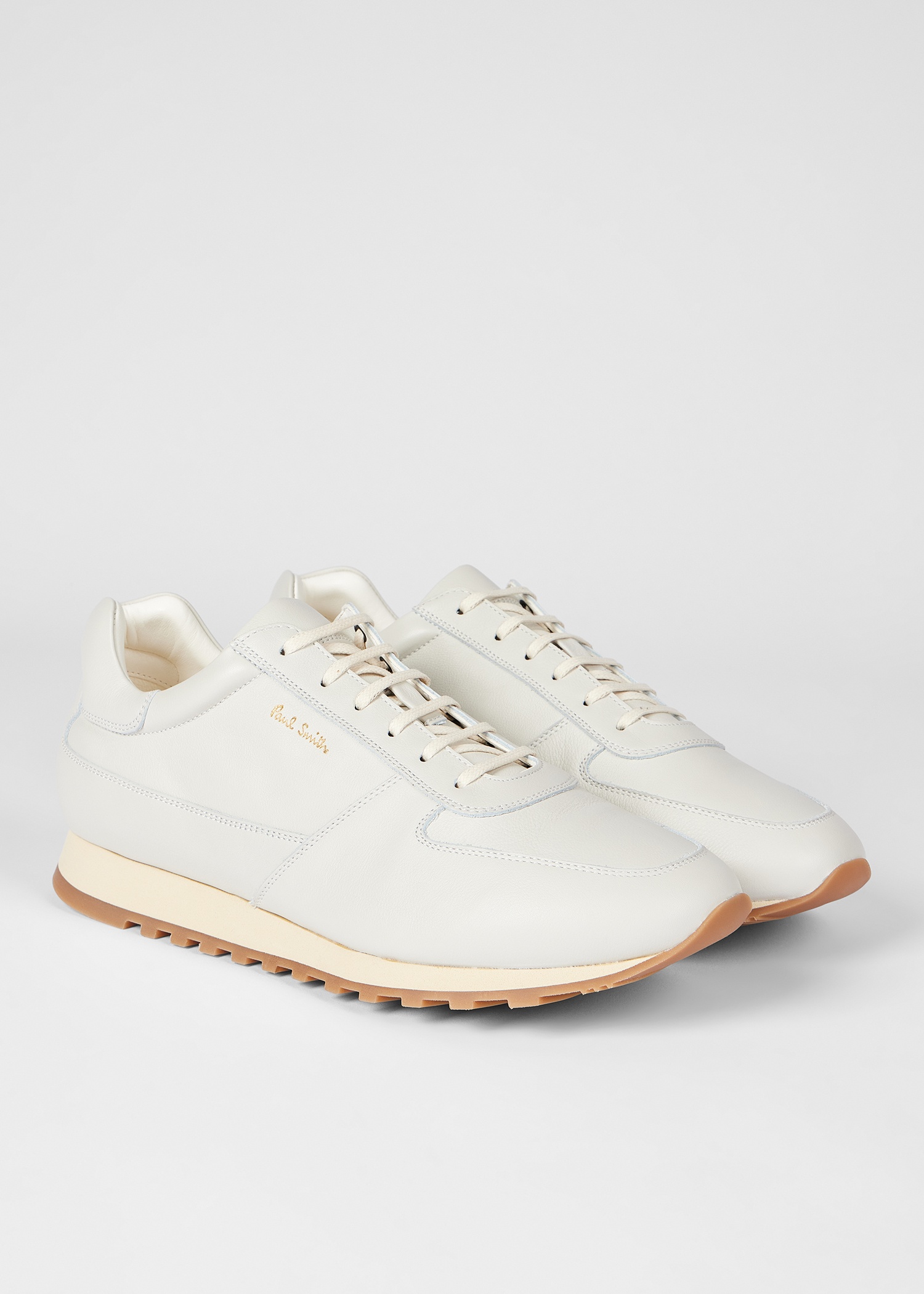 Ecru Leather 'Velo' Trainers - 3