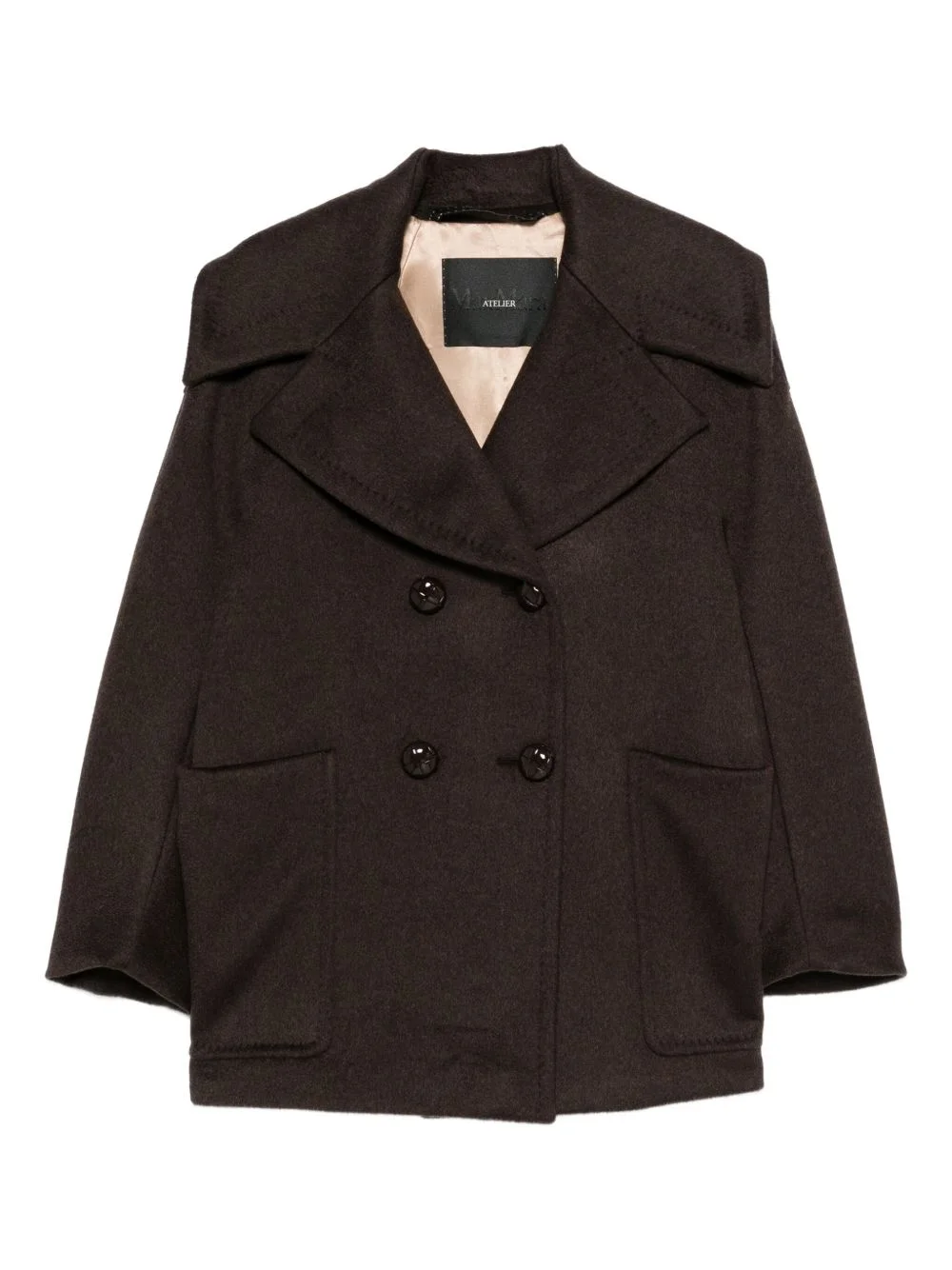 buttoned cashmere coat - 1