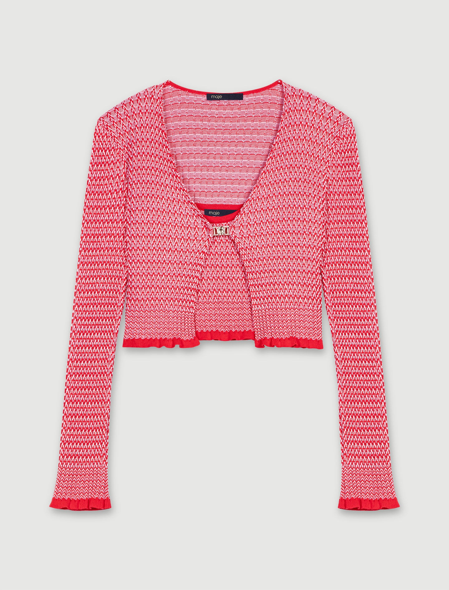 Herringbone knit twin set - 1