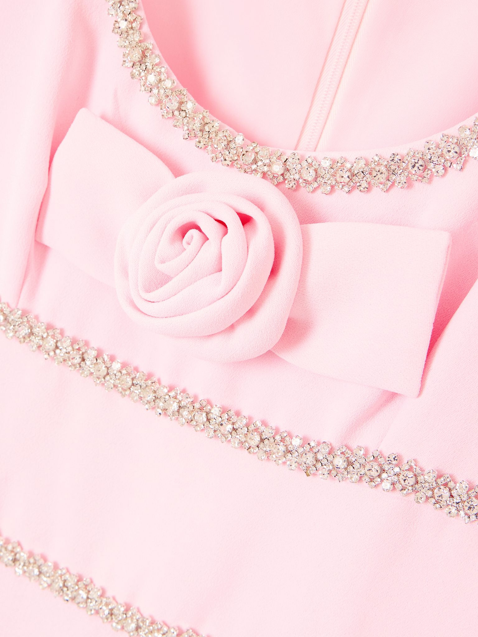 Crystal-embellished appliquéd crepe maxi dress Pink - 4