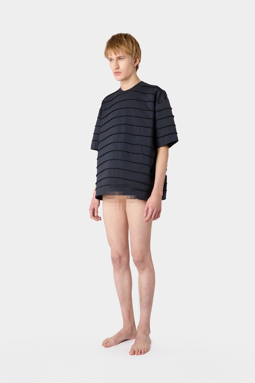 OVER T-SHIRT W/ CUTS / dark blue - 5