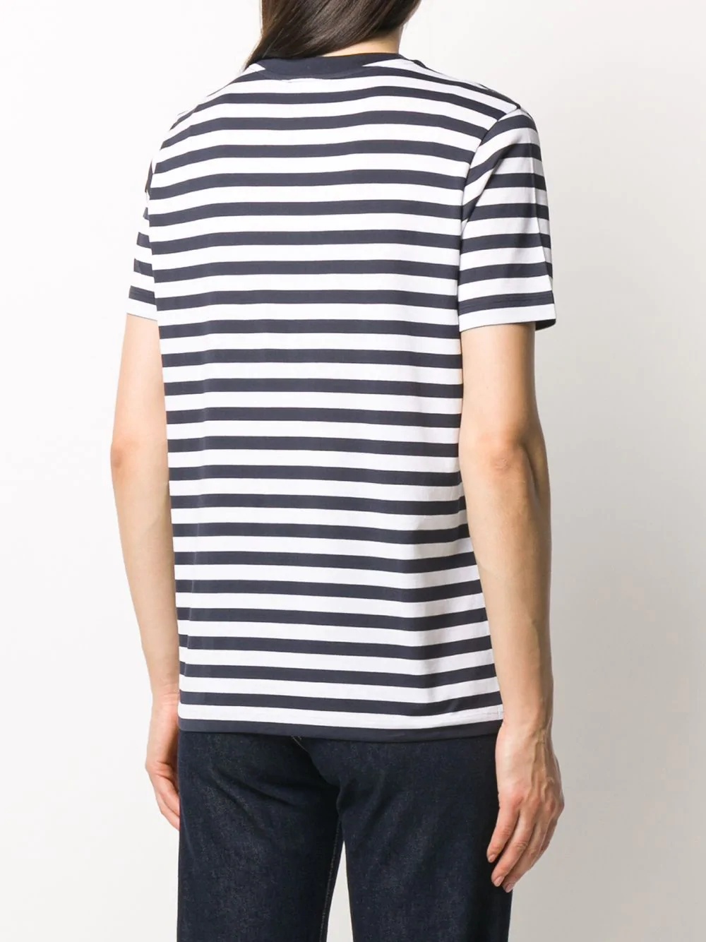 striped Face patch T-shirt - 4