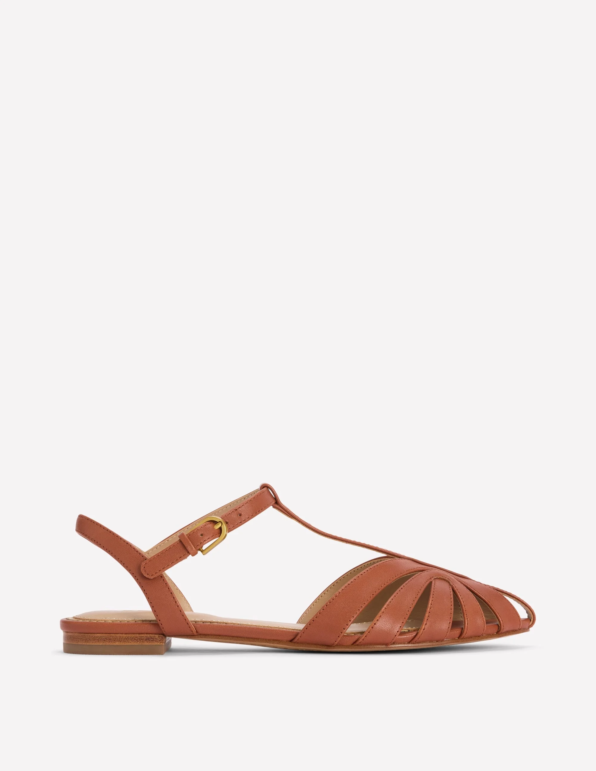 Caged Flat Sandal-Tan - 1