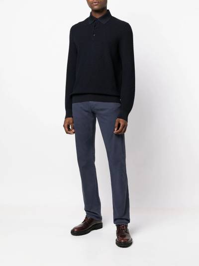 Brioni knit long-sleeve polo shirt outlook