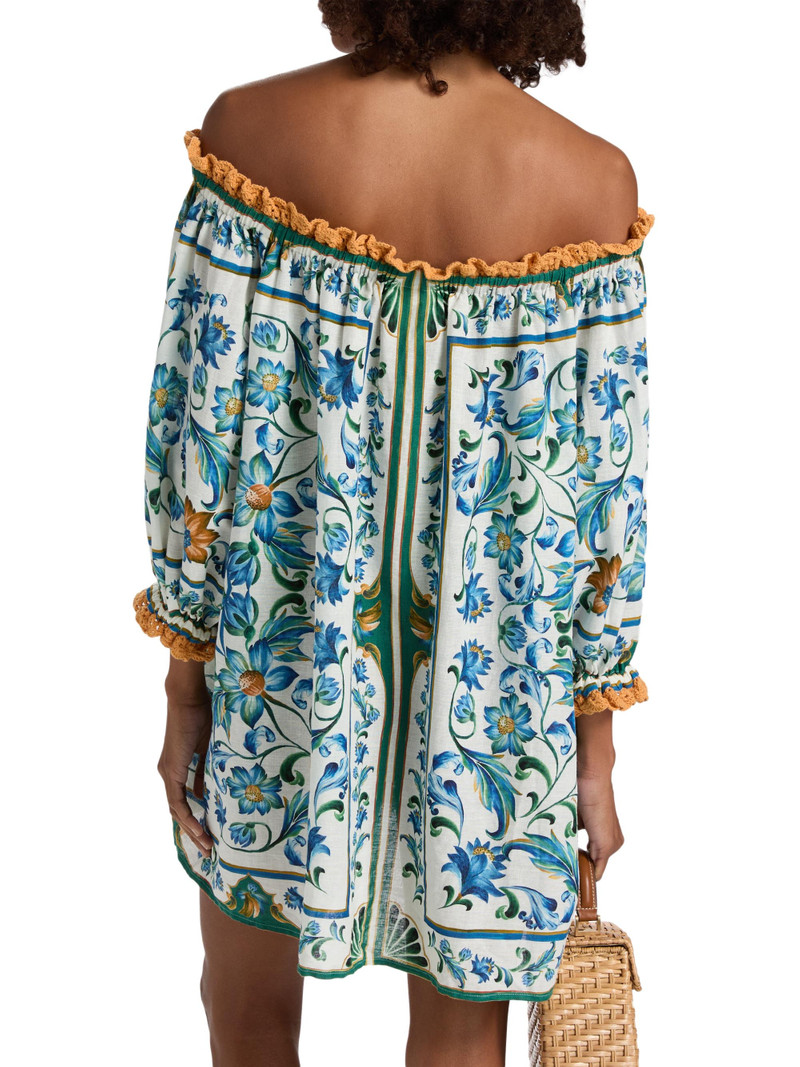 Women's Flora Tile Off-the-Shoulder Minidress - Off White 5