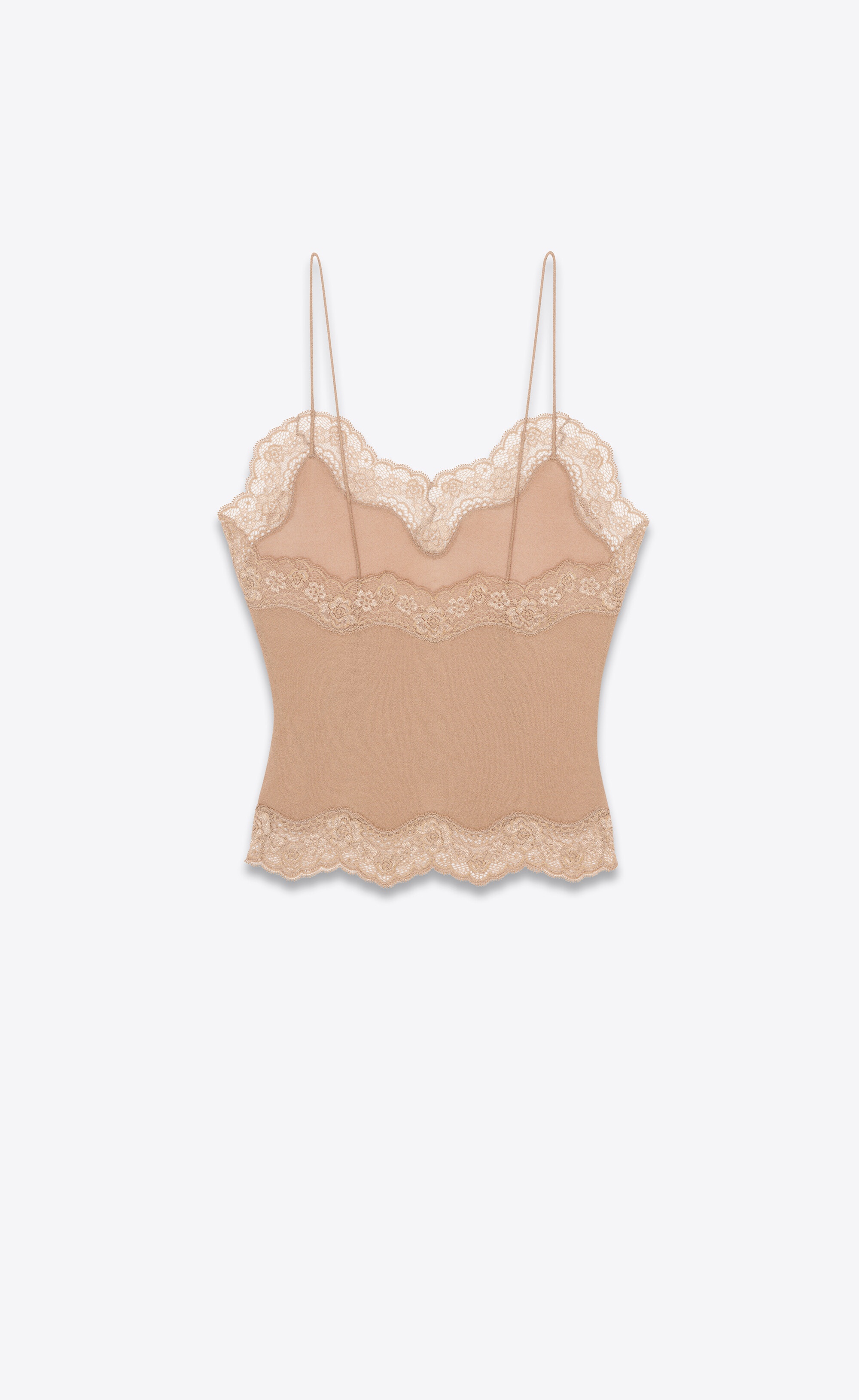lace-trim scalloped top - 3