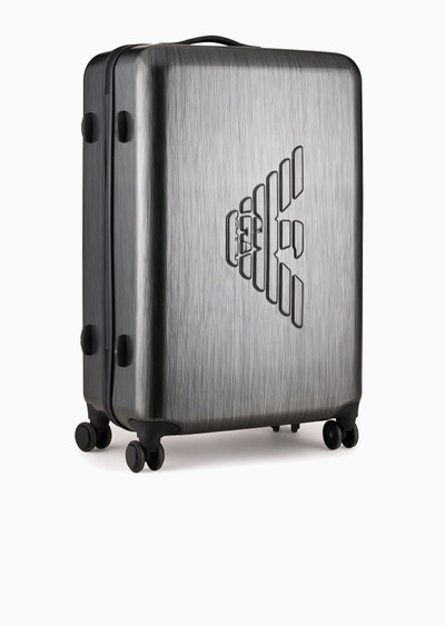 EMPORIO ARMANI ABS large trolley suitcase with oversized, embossed eagle outlook