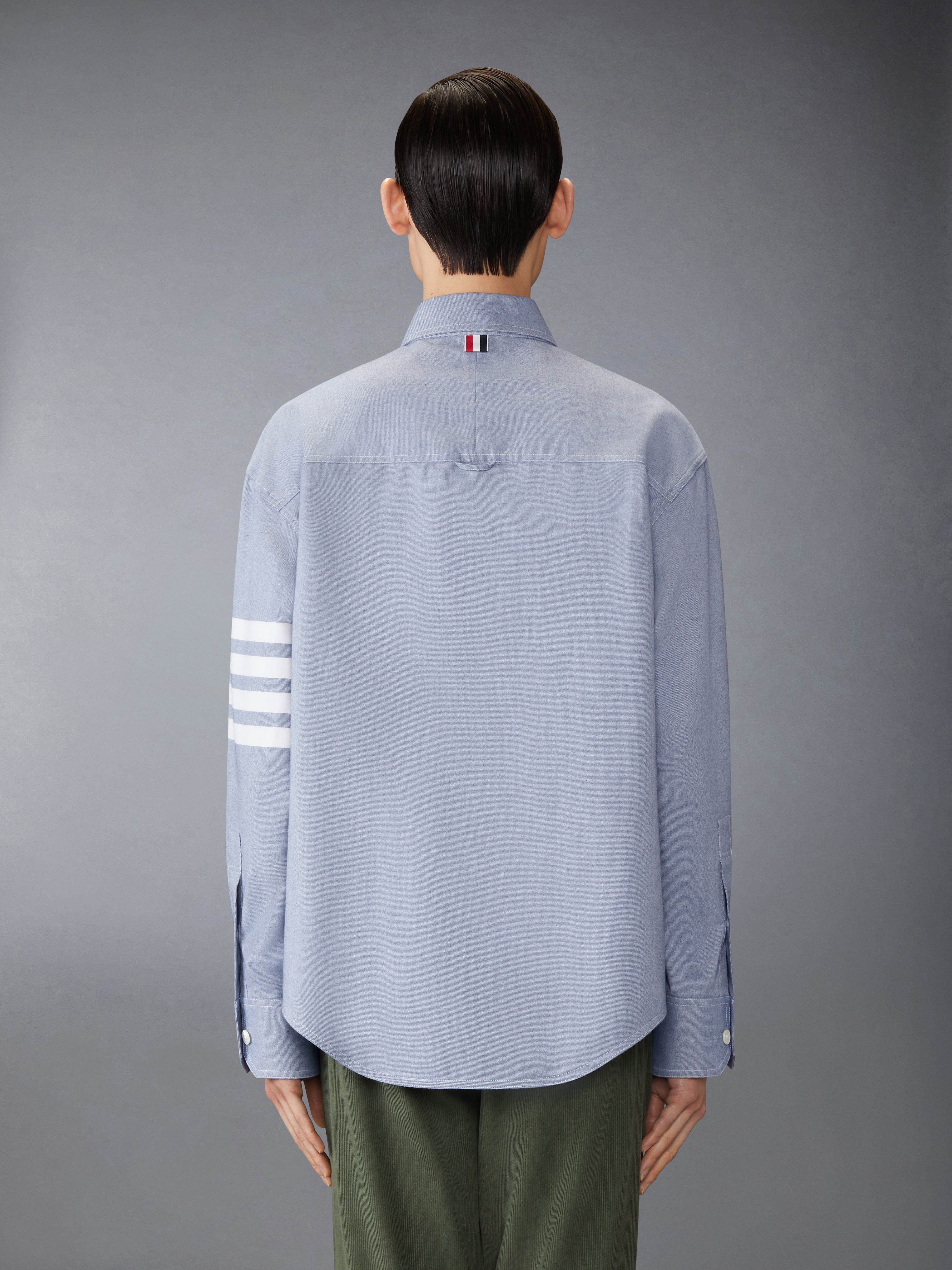 WOVEN FLANNEL 4-BAR OVERSIZED SHIRT - 3