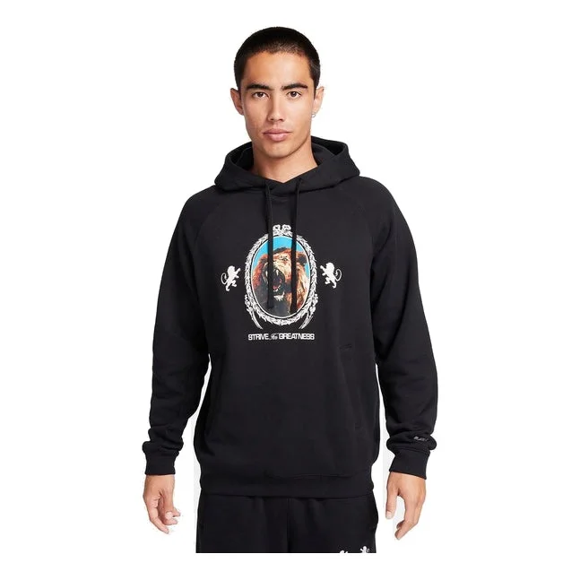 Nike Lebron Pullover Fleece Hoodie 'Black Lion Print' FB7124-010 - 1